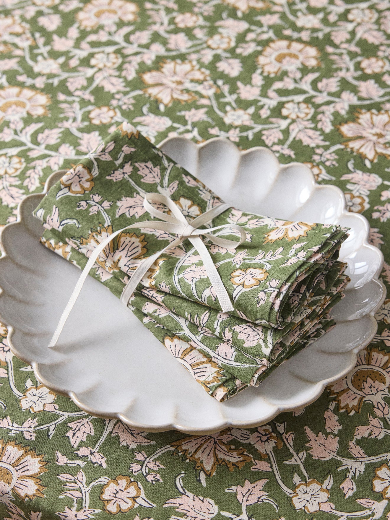 Serviettes de table en tissu indien par lot de 4