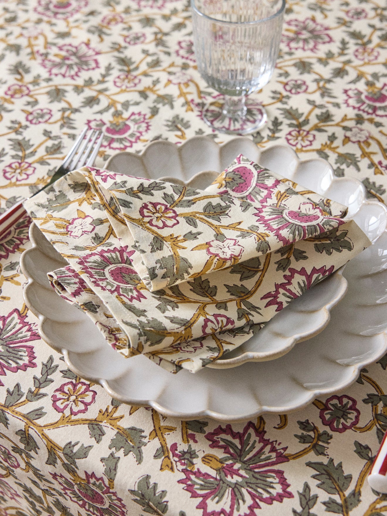 Serviettes de table en tissu indien par lot de 4