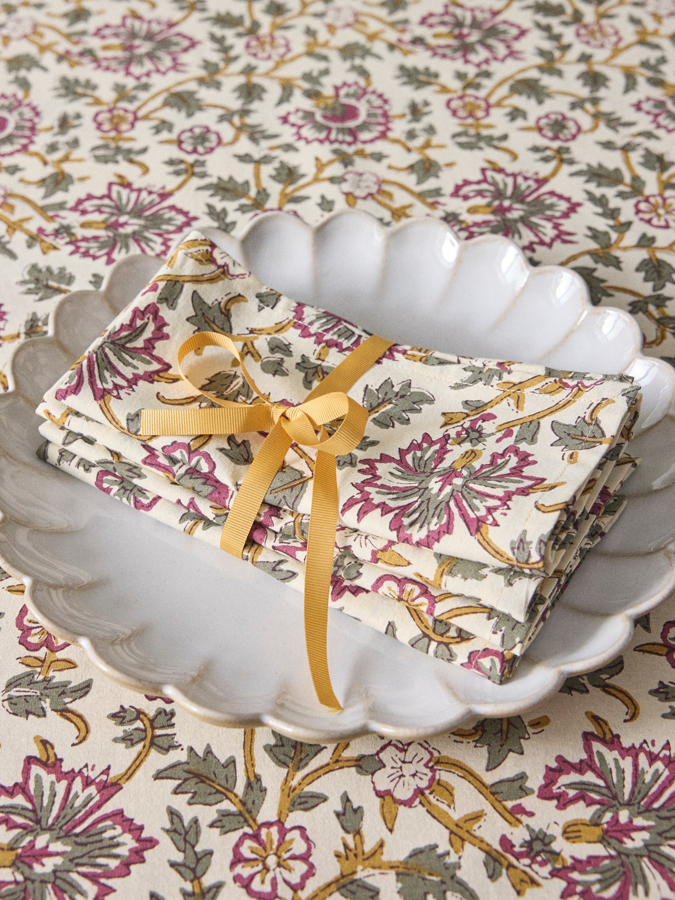 Serviettes de table en tissu indien par lot de 4