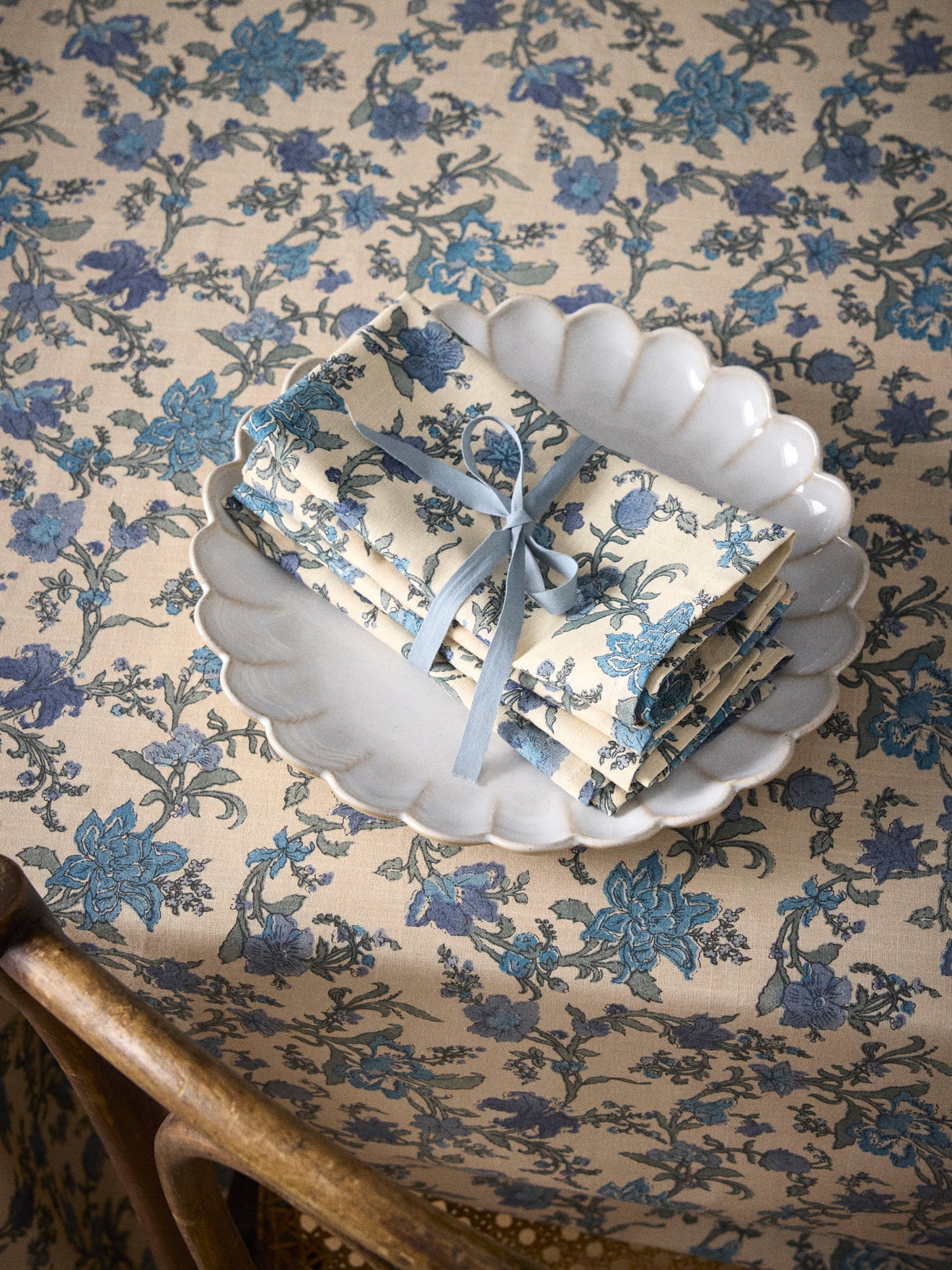 Serviette de table Aurore coton tramé aspect lin par lot de 4