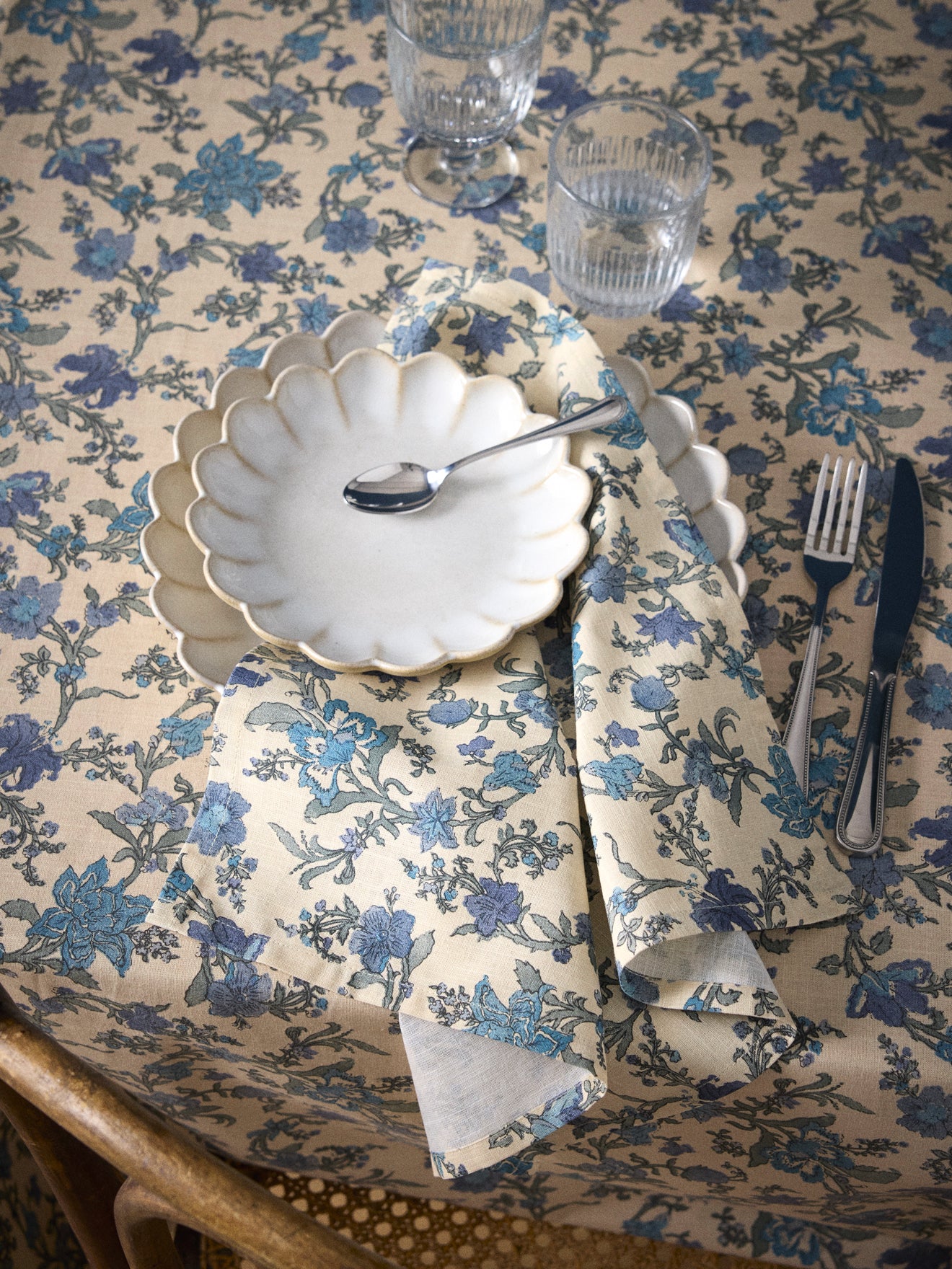 Serviette de table Aurore coton tramé aspect lin par lot de 4