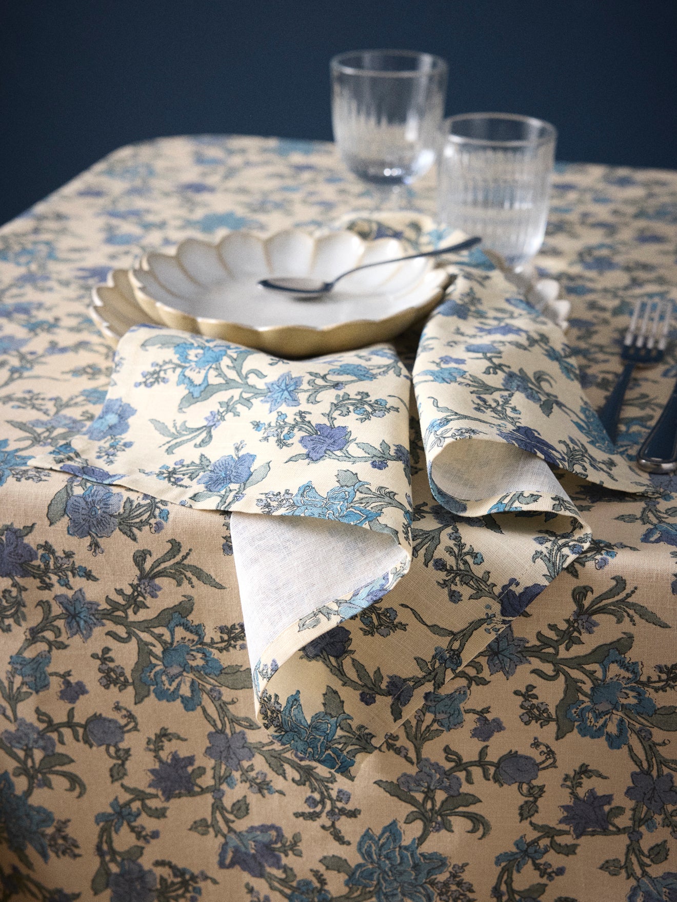 Serviette de table Aurore coton tramé aspect lin par lot de 4