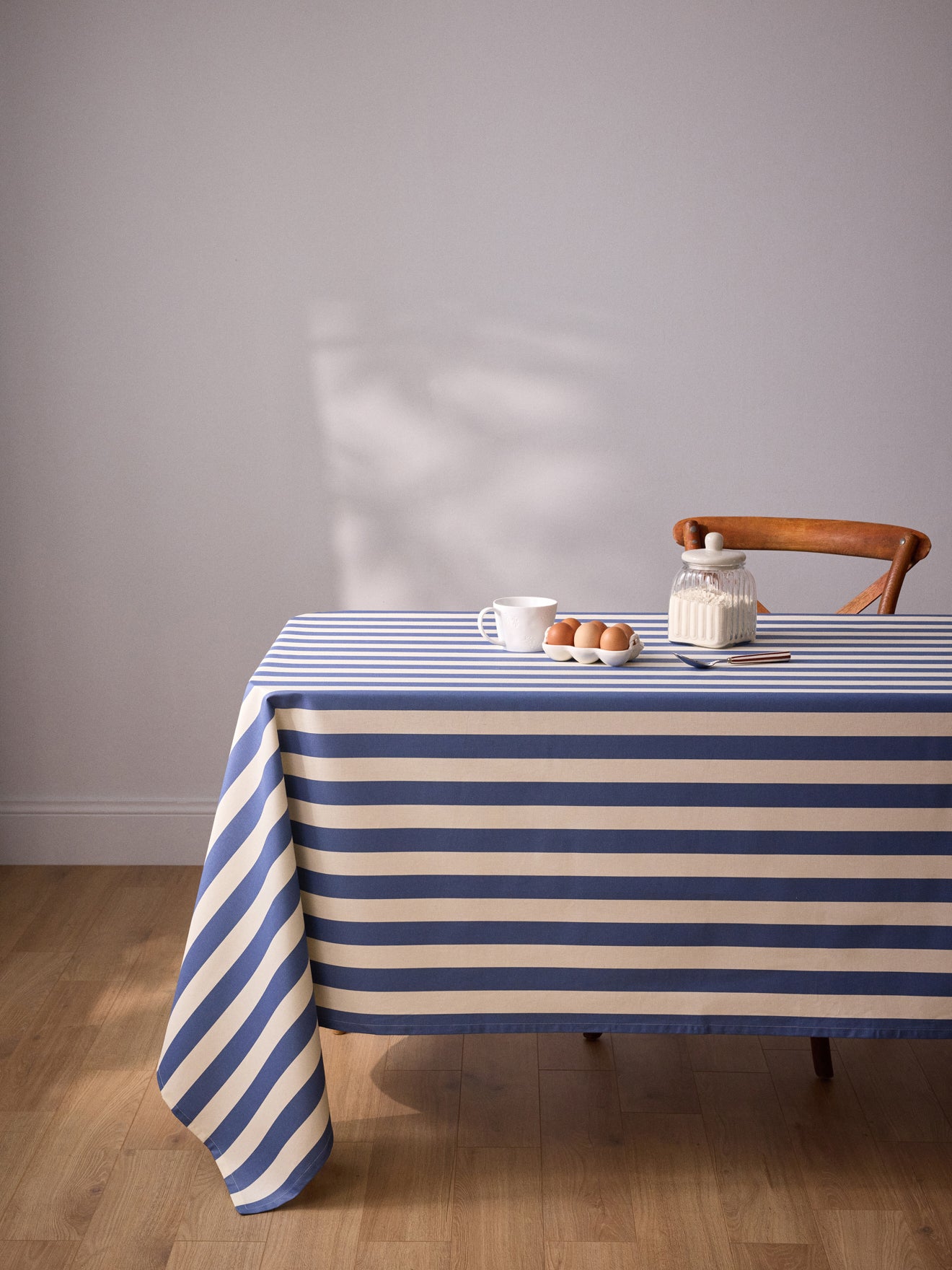 Nappe rayée en coton enduit