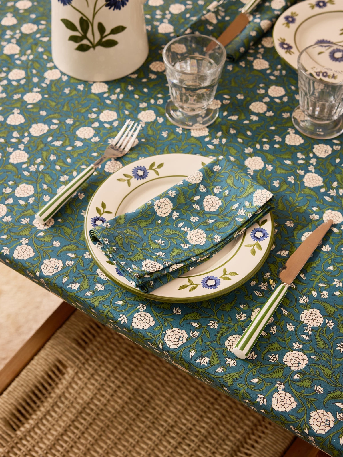 Serviettes de table imprimé indien par lot de 4