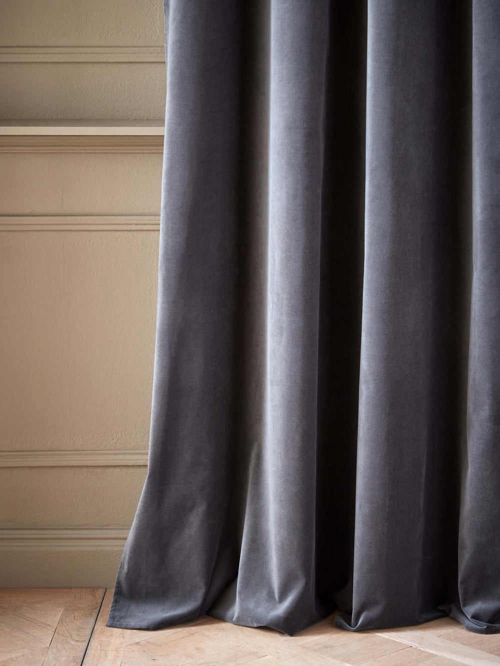 Rideau En Velour Gris