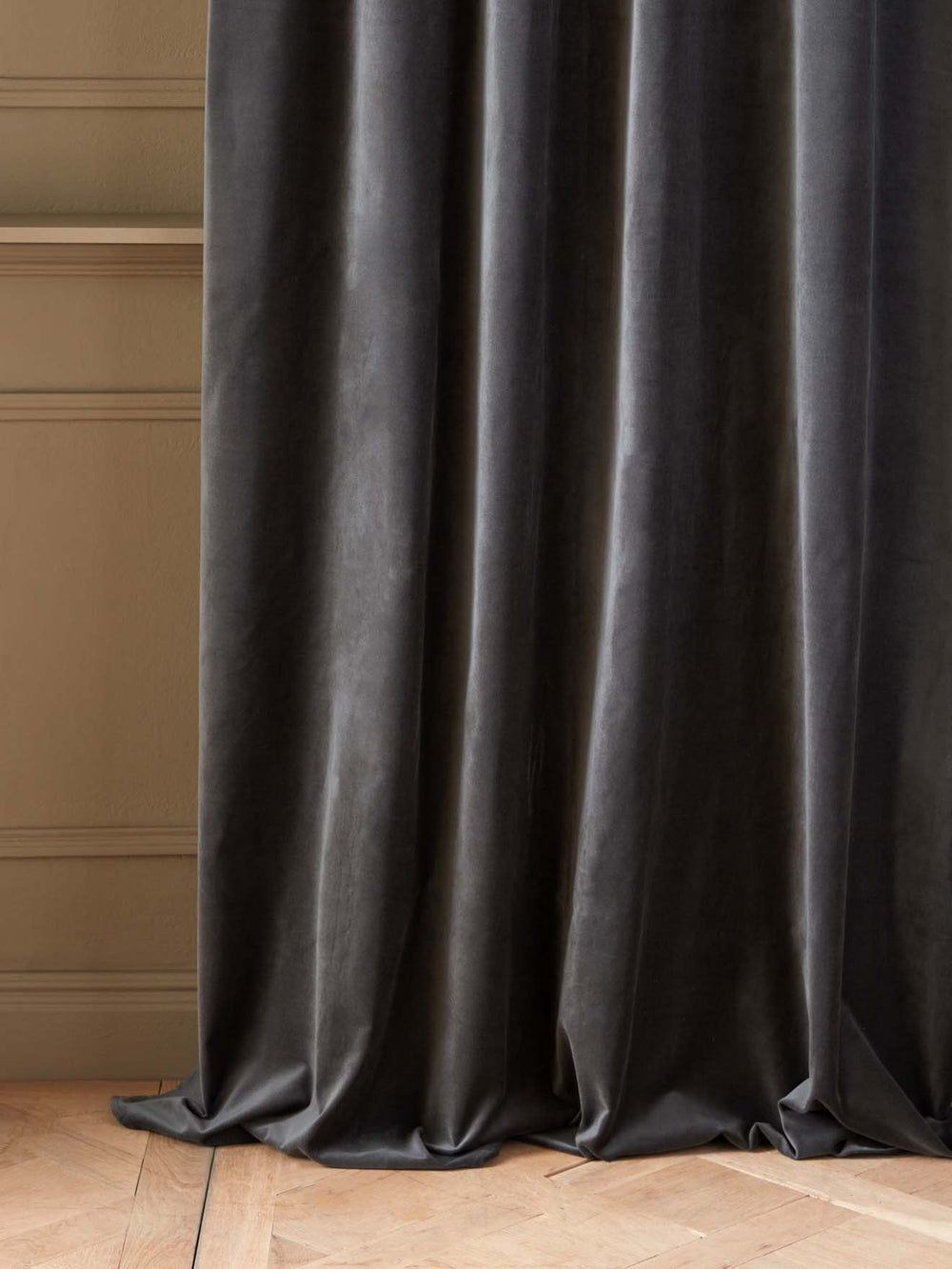 Rideau En Velour Gris