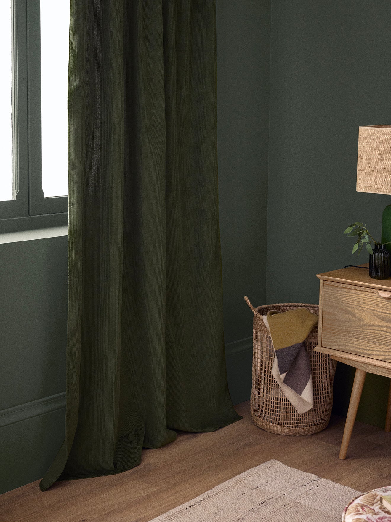 Rideau en velours côtelé à oeillets