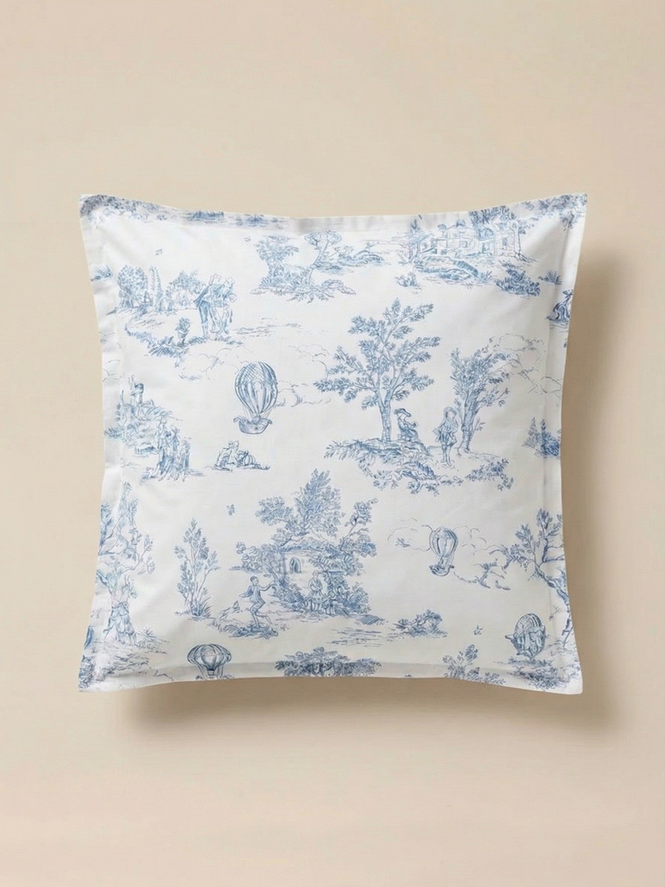 Taie d'oreiller percale de coton "Esprit Toile de Jouy"