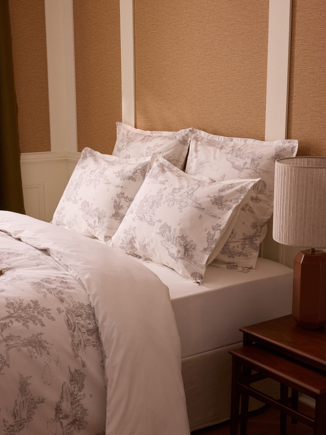 Taie d'oreiller percale de coton "Esprit Toile de Jouy"