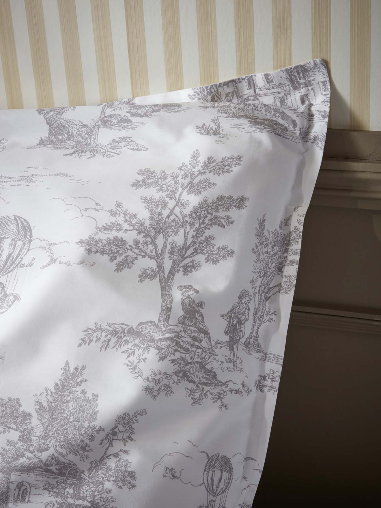 Taie d'oreiller percale de coton "Esprit Toile de Jouy"