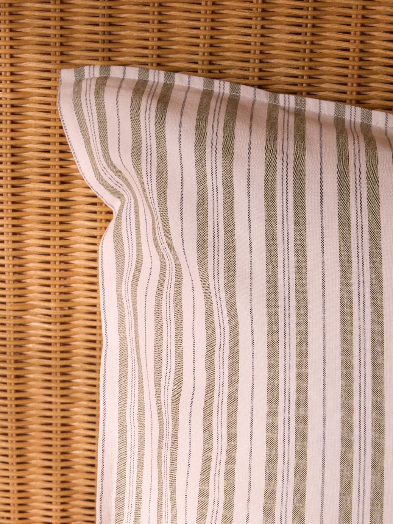 Taie d'oreiller coton tramé aspect lin "Transat"