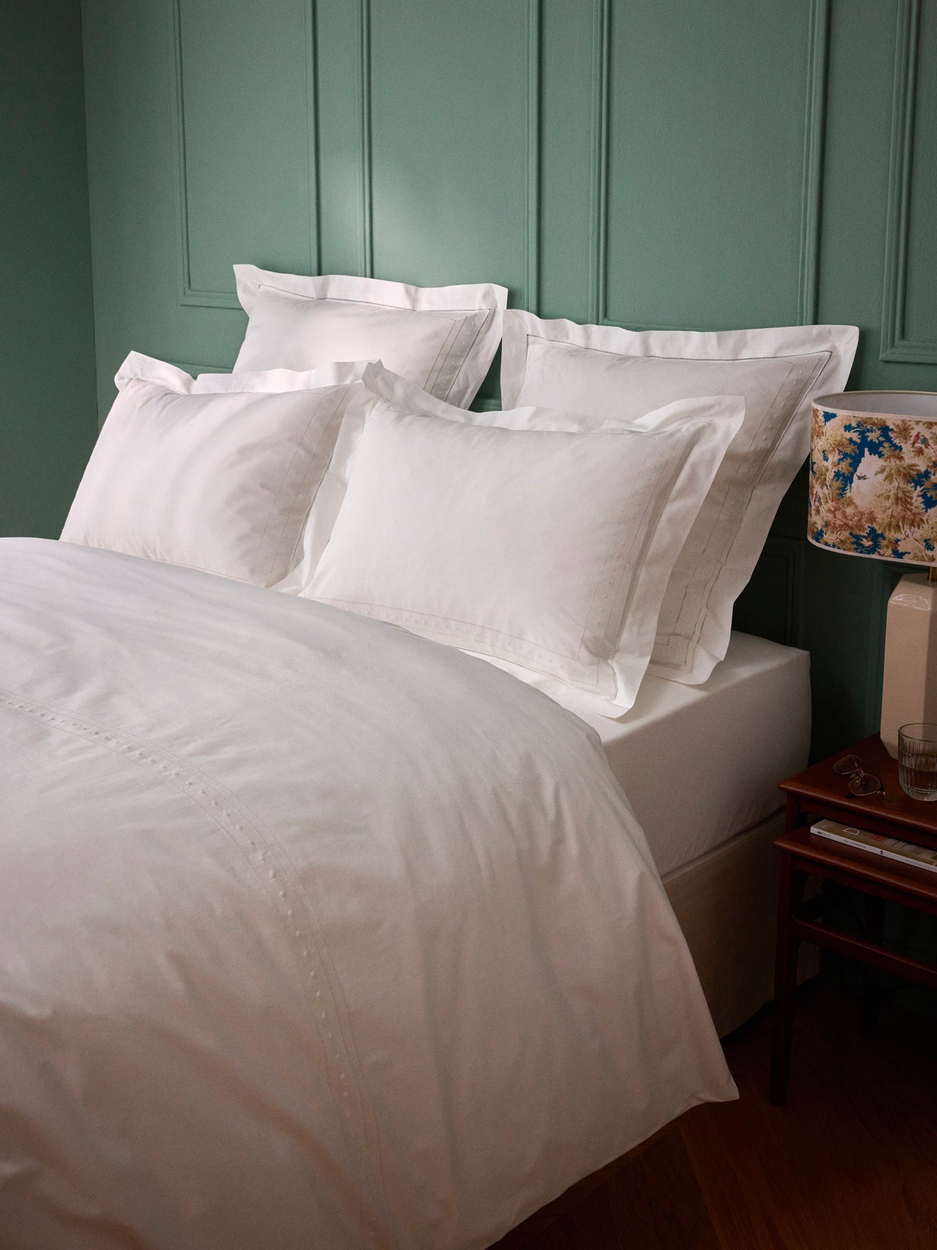 Taie d'oreiller percale de coton brodée "Aglaé"