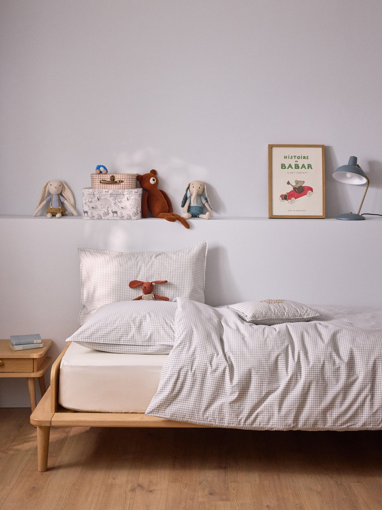 Taie d'oreiller percale de coton tissé teint  "Marin"