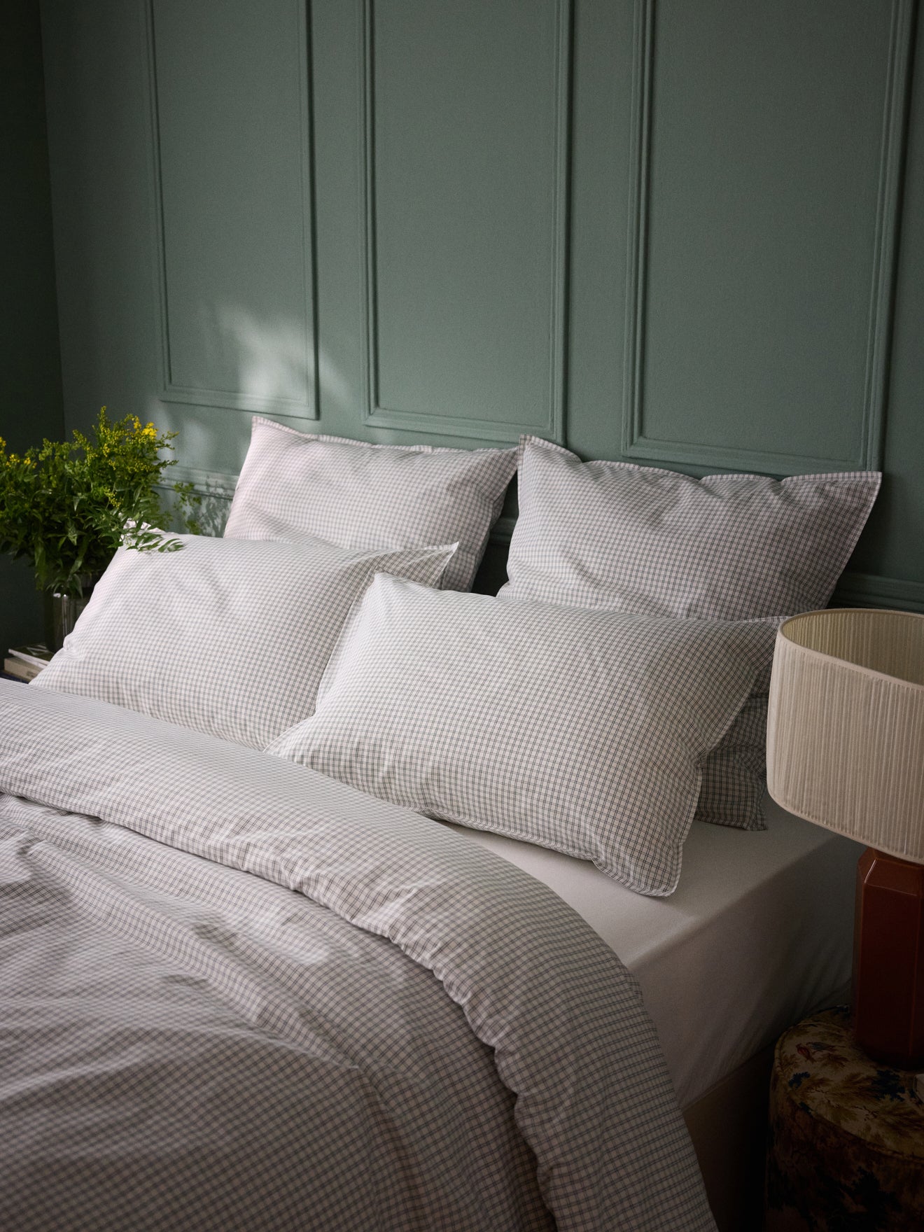 Taie d'oreiller percale de coton tissé teint  "Marin"