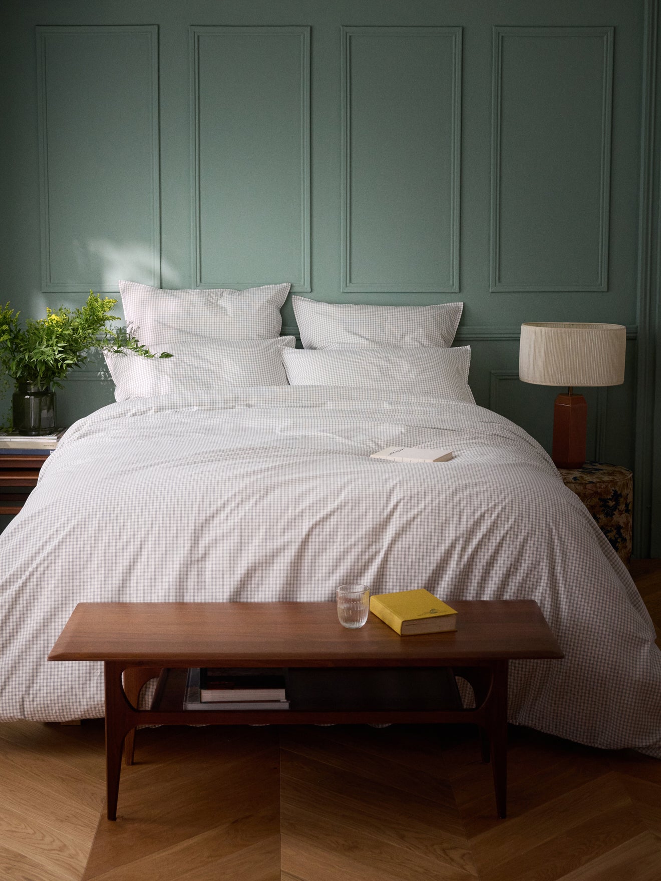 Taie d'oreiller percale de coton tissé teint  "Marin"