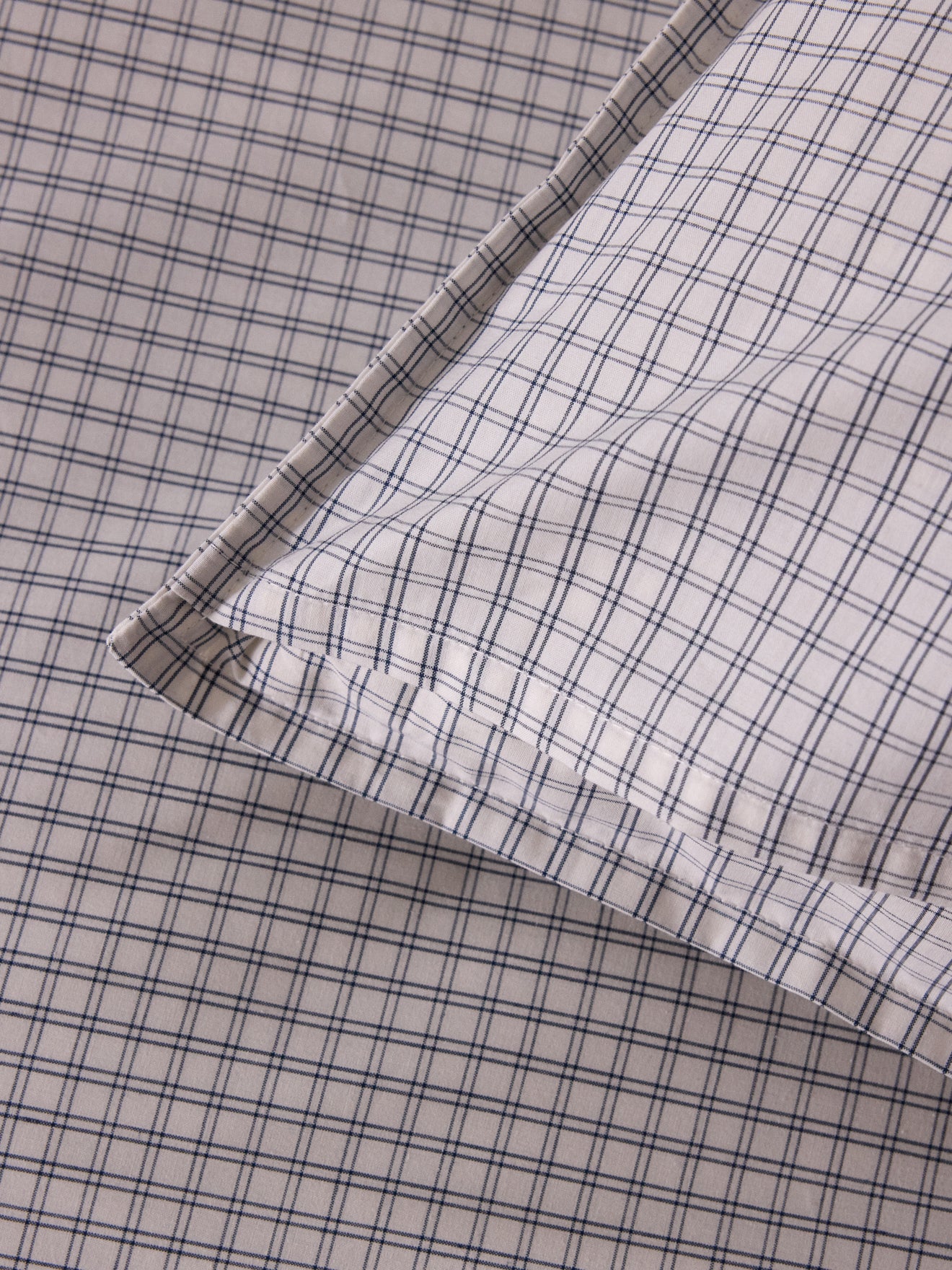 Taie d'oreiller percale de coton tissé teint  "Marin"