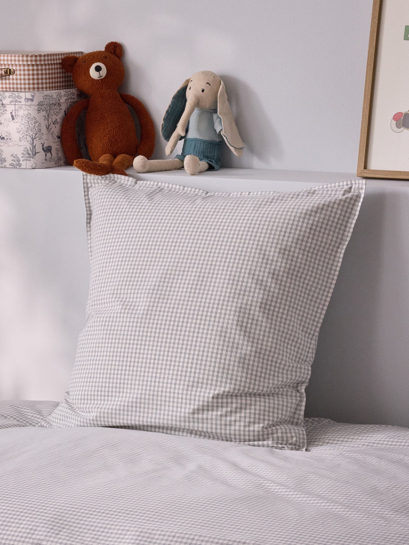 Taie d'oreiller percale de coton tissé teint  "Marin"