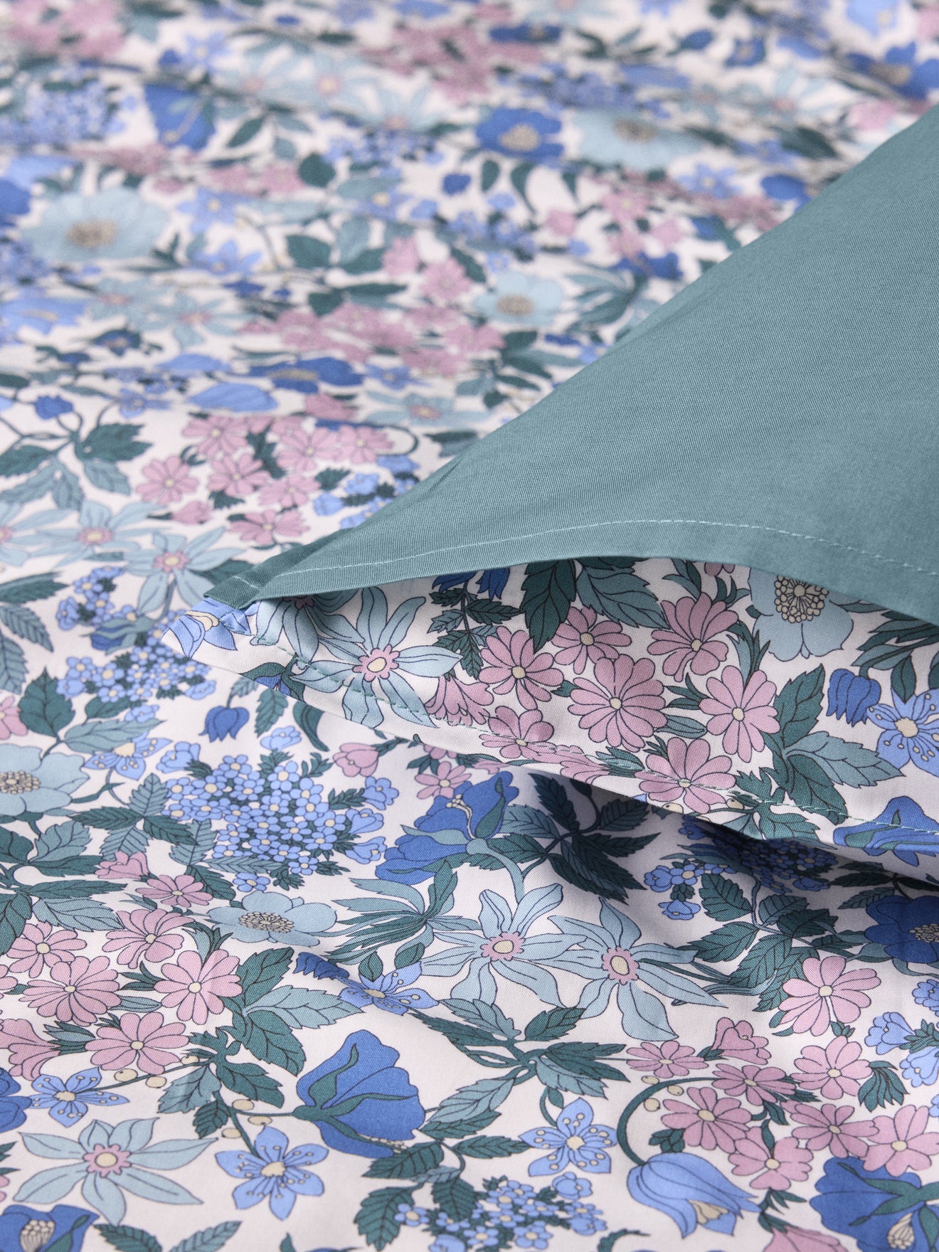 Taie d'oreiller percale de coton et tissu Liberty