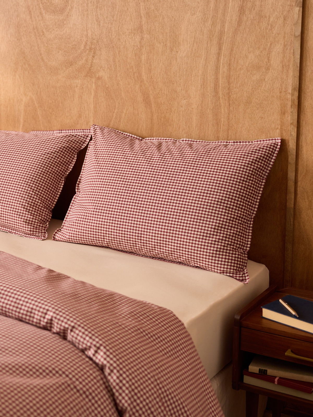 Taie d'oreiller percale de coton "Vichy"