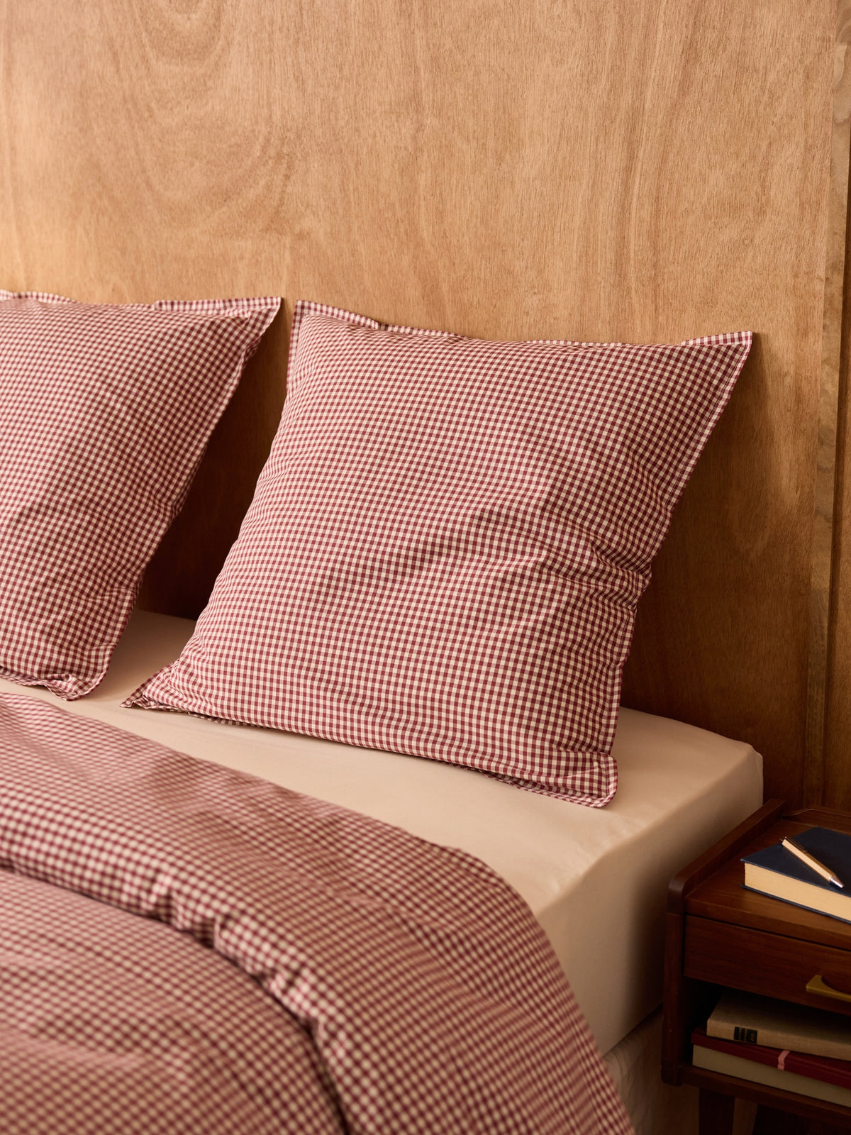 Taie d'oreiller percale de coton "Vichy"