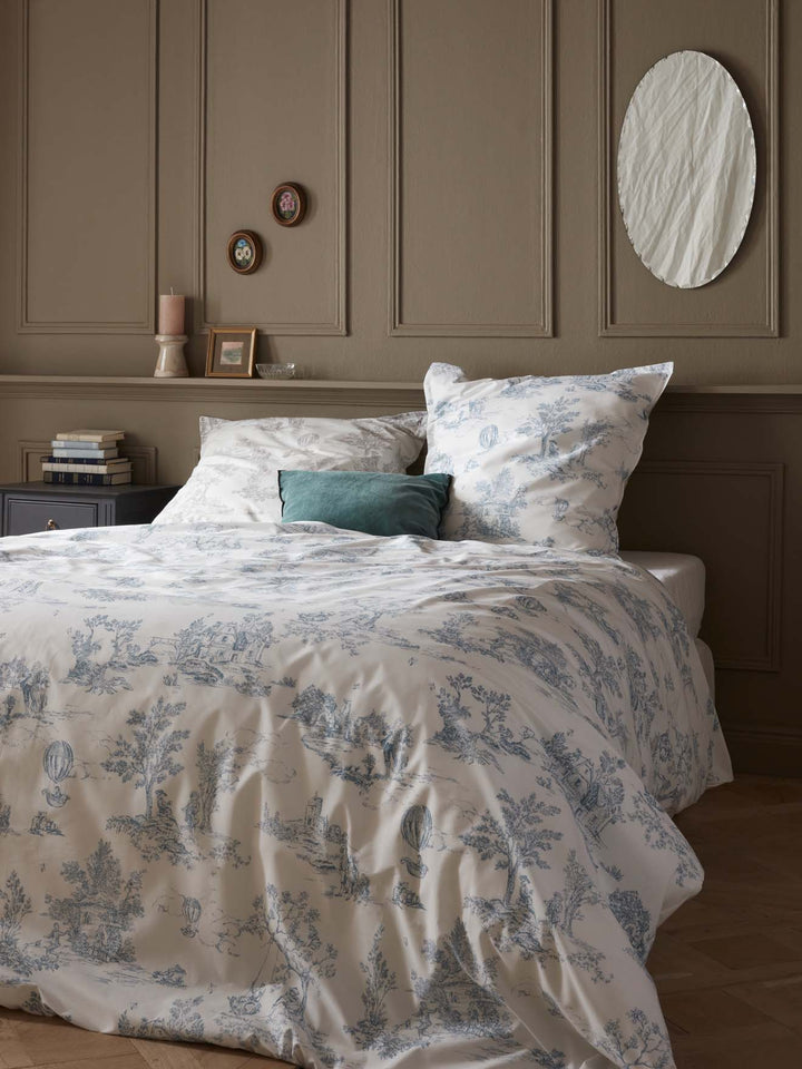 Housse de couette percale de coton "Esprit Toile de Jouy"