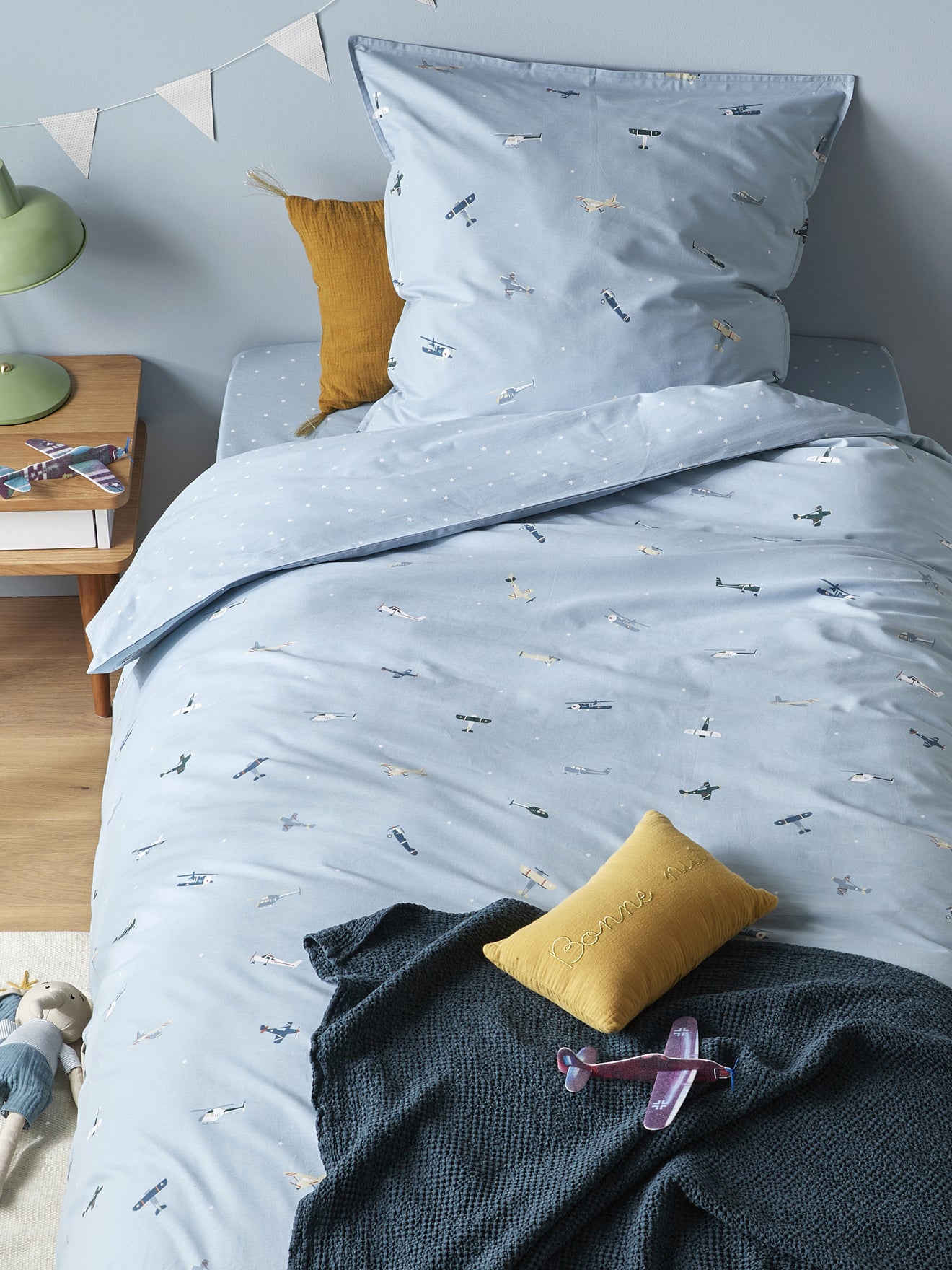 Housse de couette coton "Aviateur"