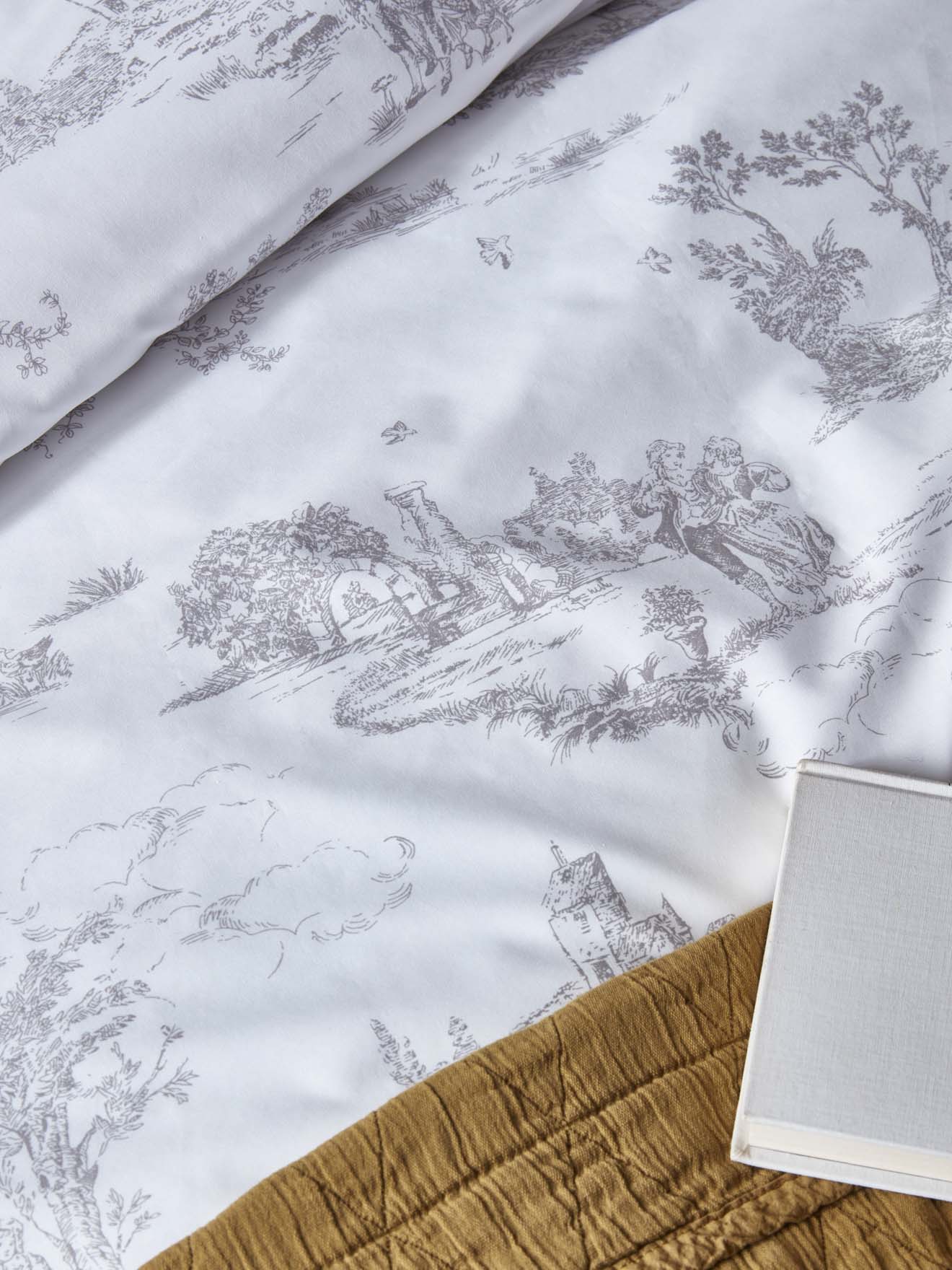 Housse de couette percale de coton "Esprit Toile de Jouy"