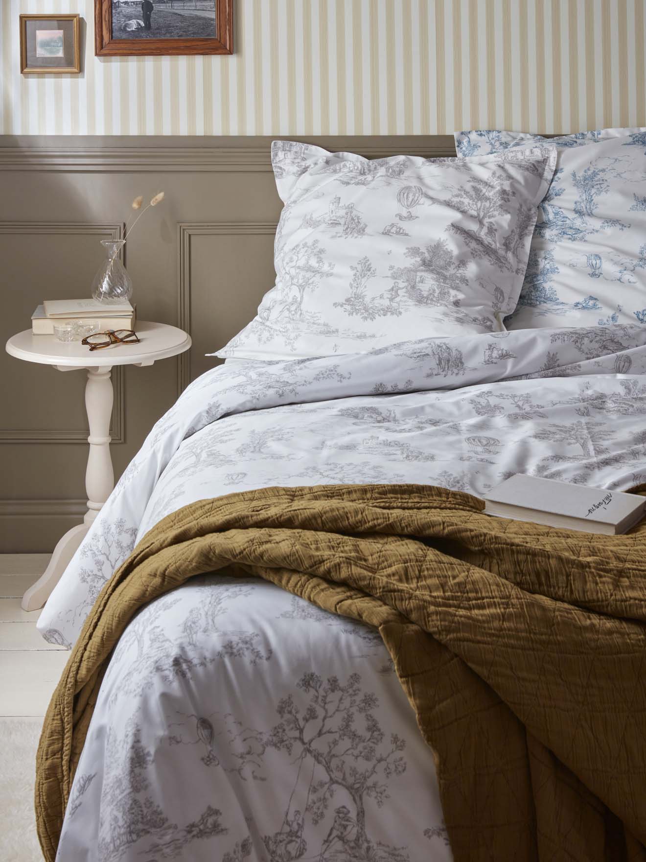 Housse de couette percale de coton "Esprit Toile de Jouy"