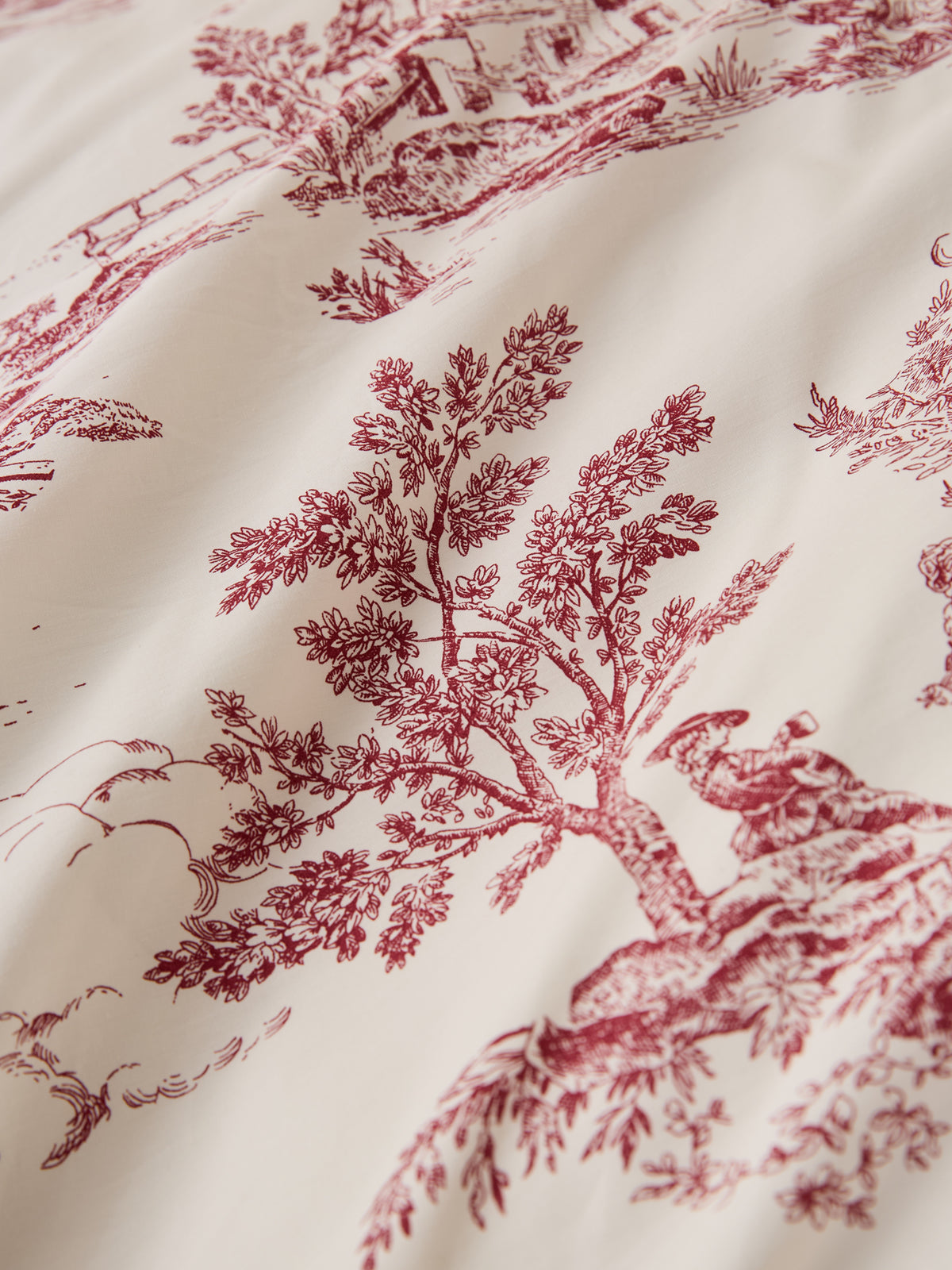 Housse de couette esprit toile de Jouy en percale de coton