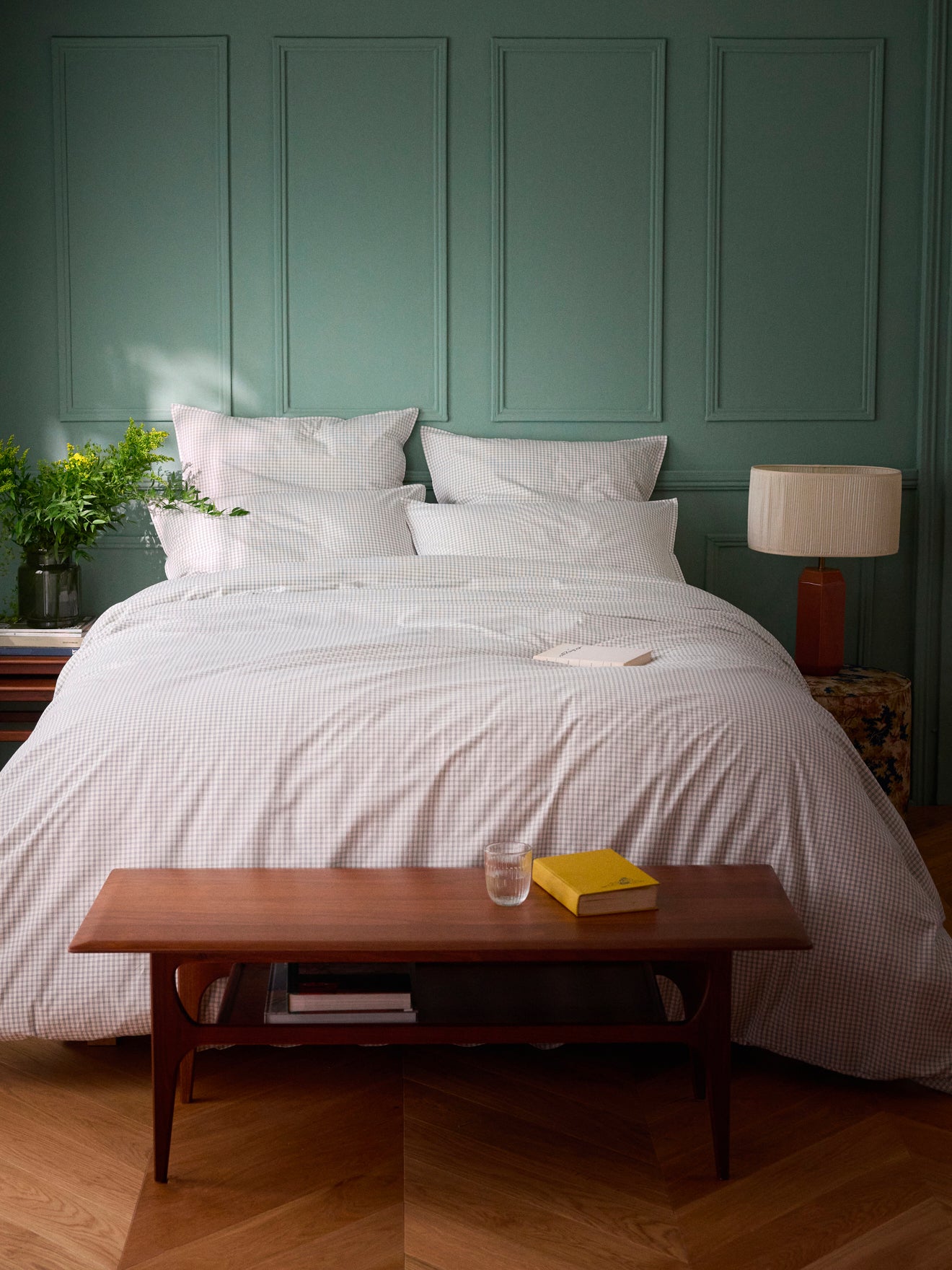 Housse de couette percale de coton tissé teint "Marin"