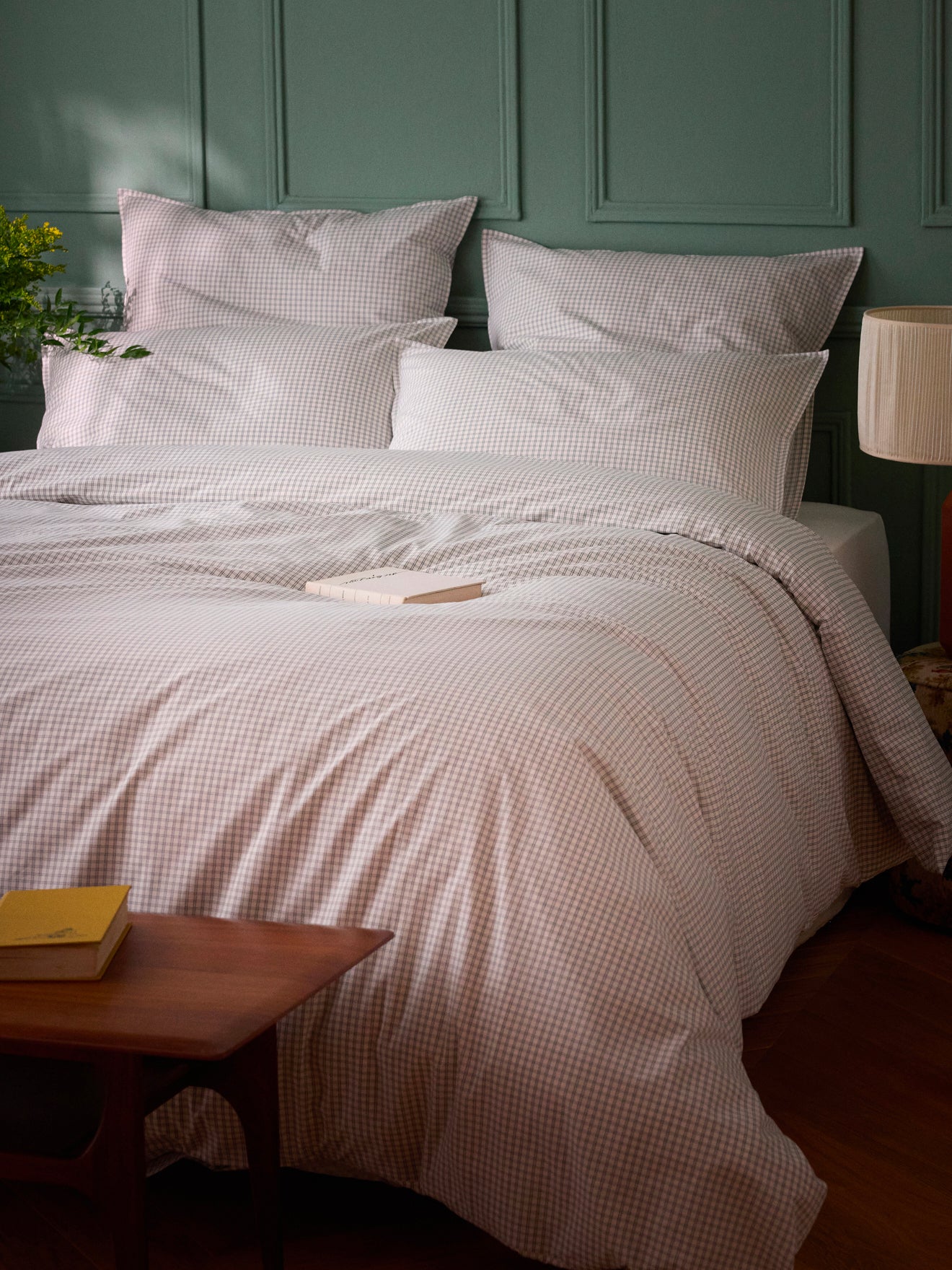 Housse de couette percale de coton tissé teint "Marin"