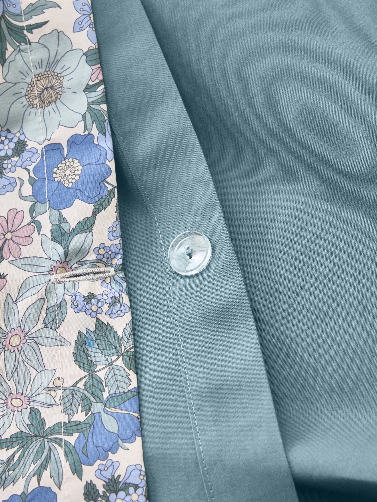 Housse de couette percale de coton et tissu Liberty