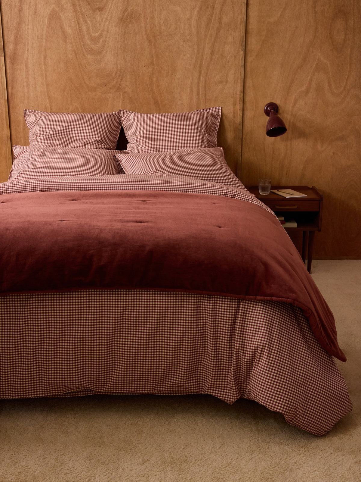 Housse de couette percale de coton "Vichy"