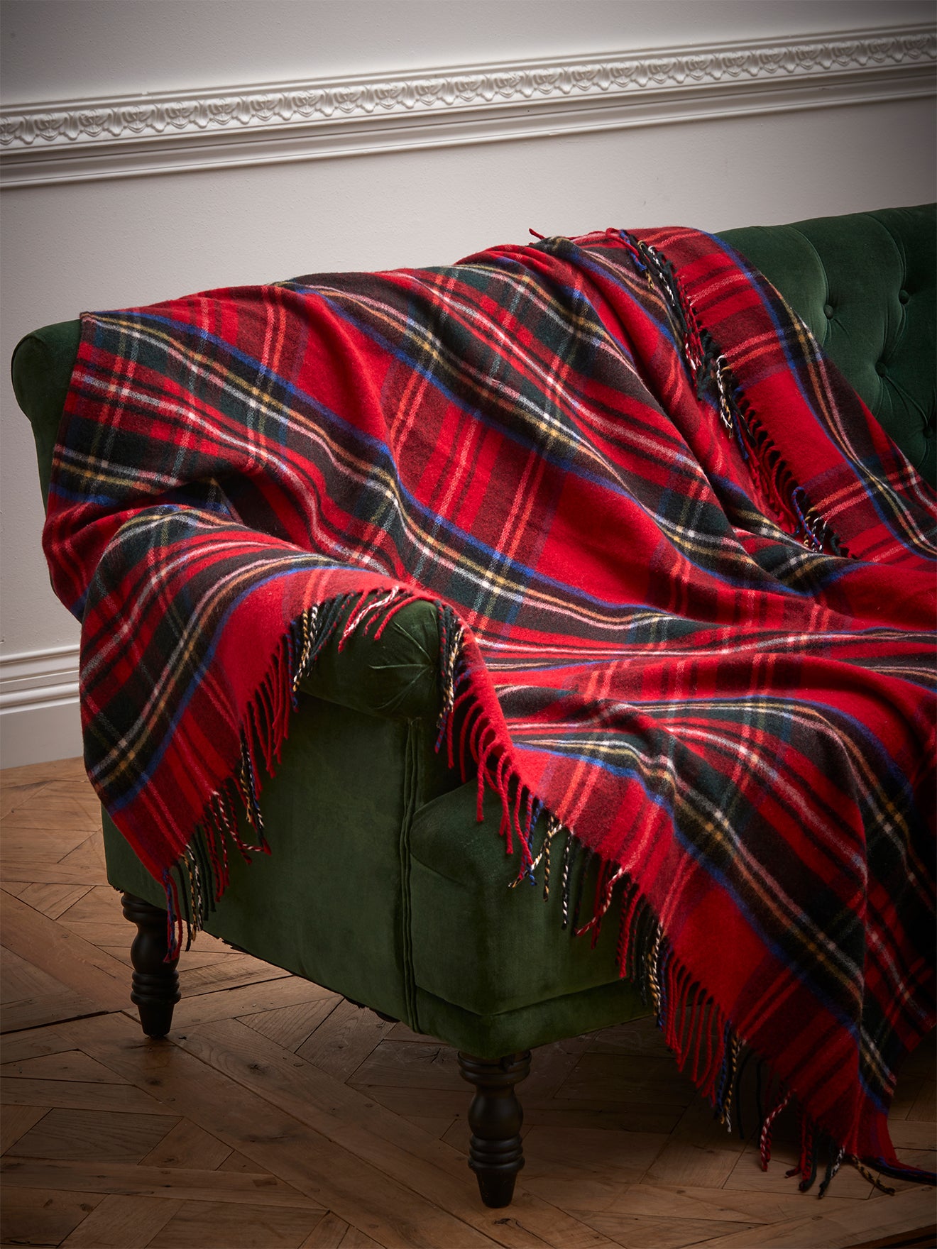 Plaid écossais laine majoritaire