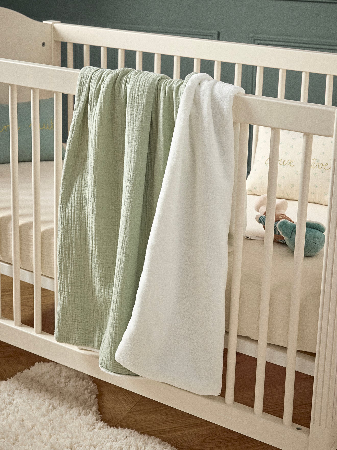 Plaid bébé gaze de coton et micro-polaire