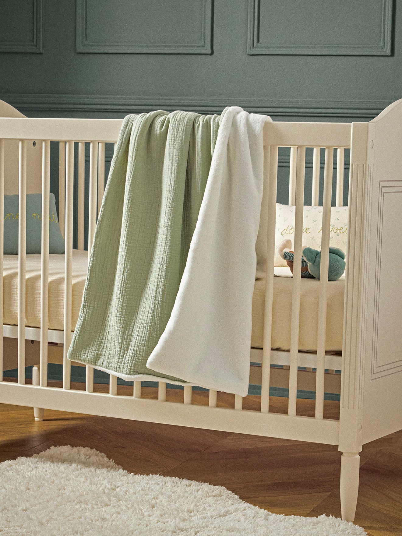 Plaid bébé gaze de coton et micro-polaire