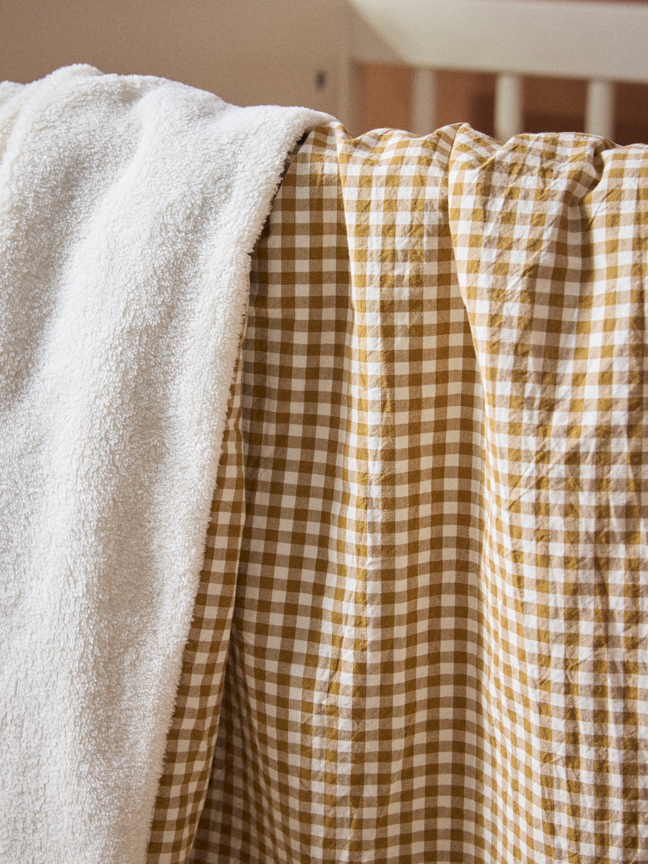 Plaid bébé vichy et micro-polaire