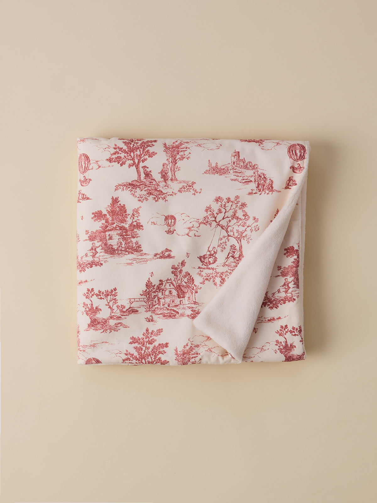 Plaid réversible esprit toile de Jouy