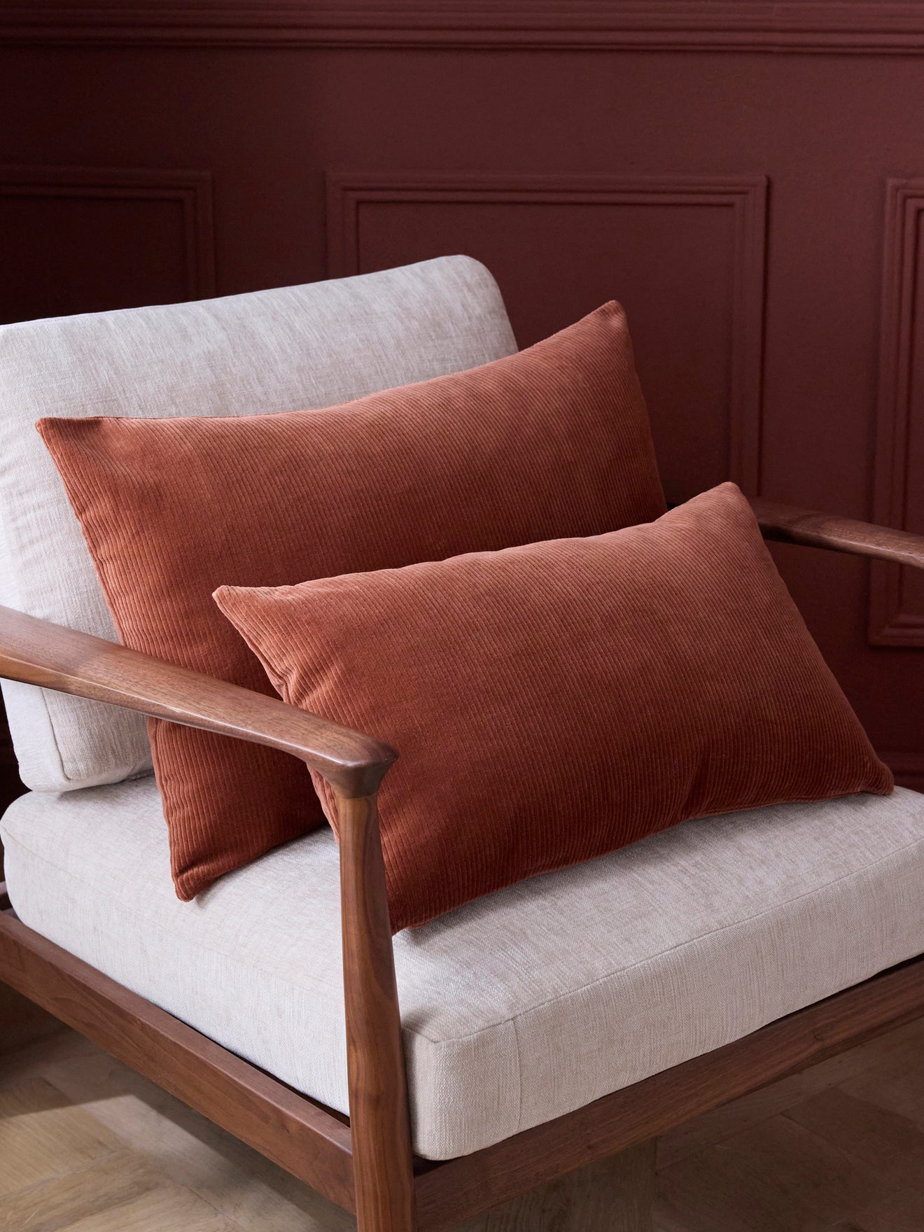 Housse de coussin velours côtelé