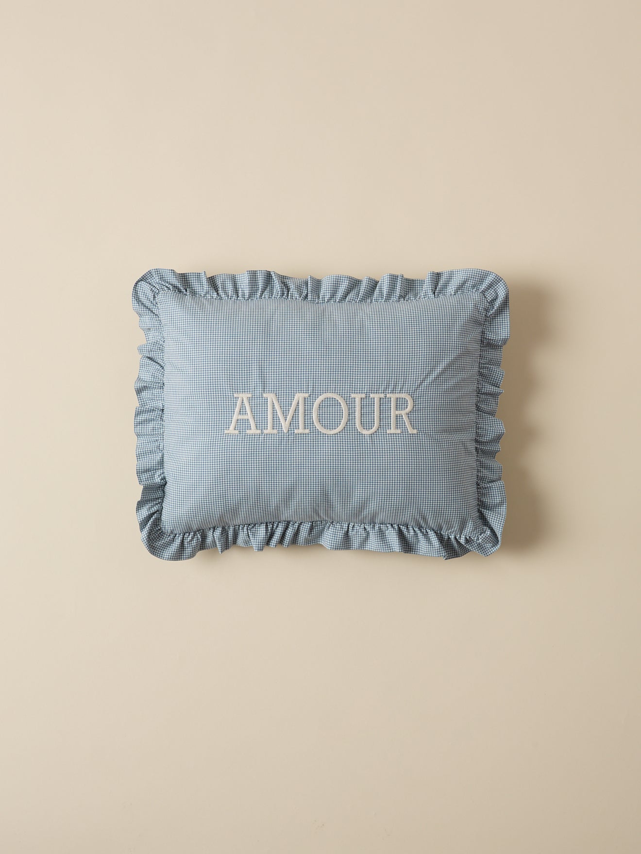 Coussin "Amour" imprimé vichy