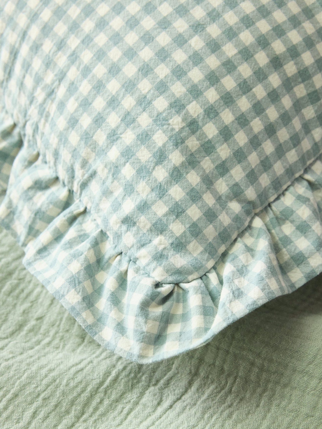 Coussin "Amour" imprimé vichy