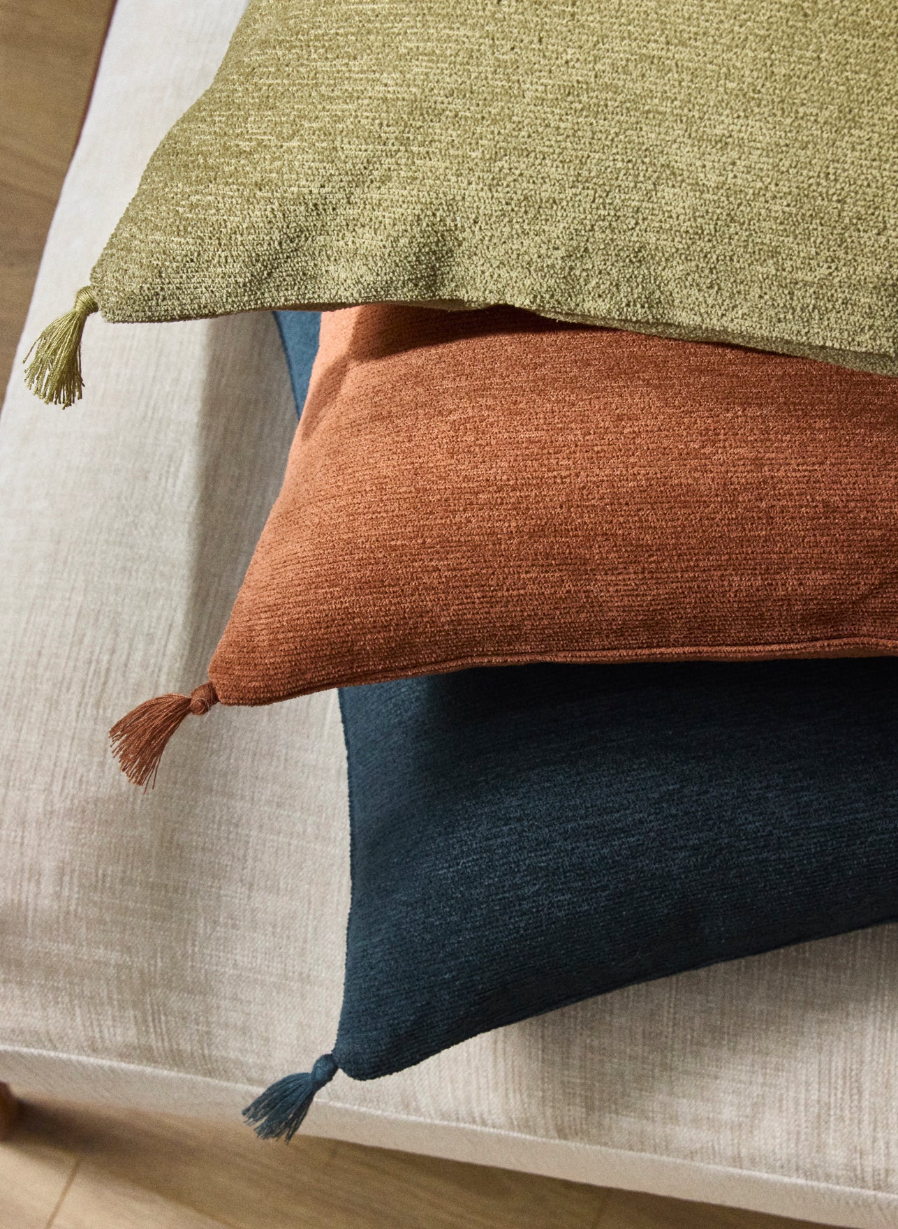 Housse de coussin en coton chenille