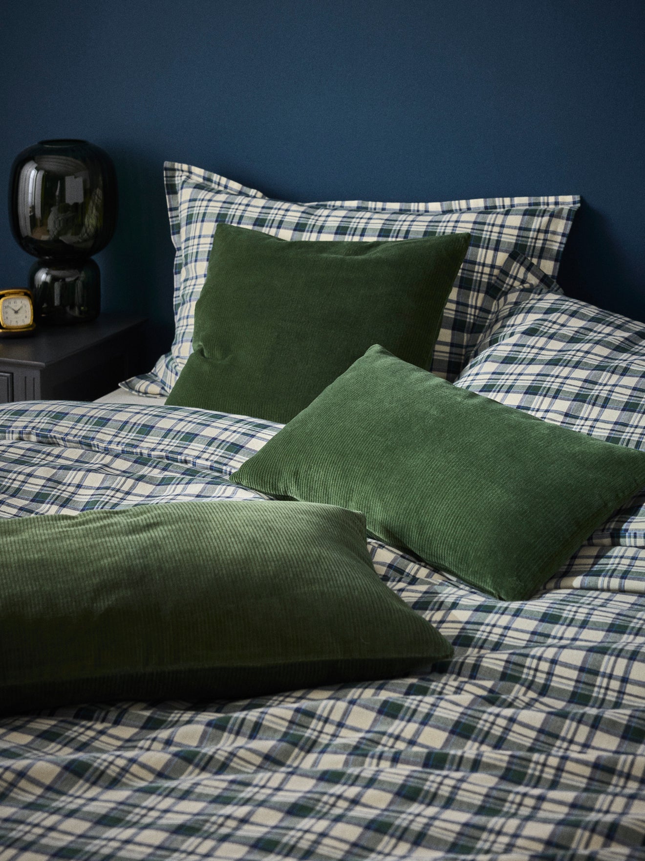 Housse de coussin en velours côtelé