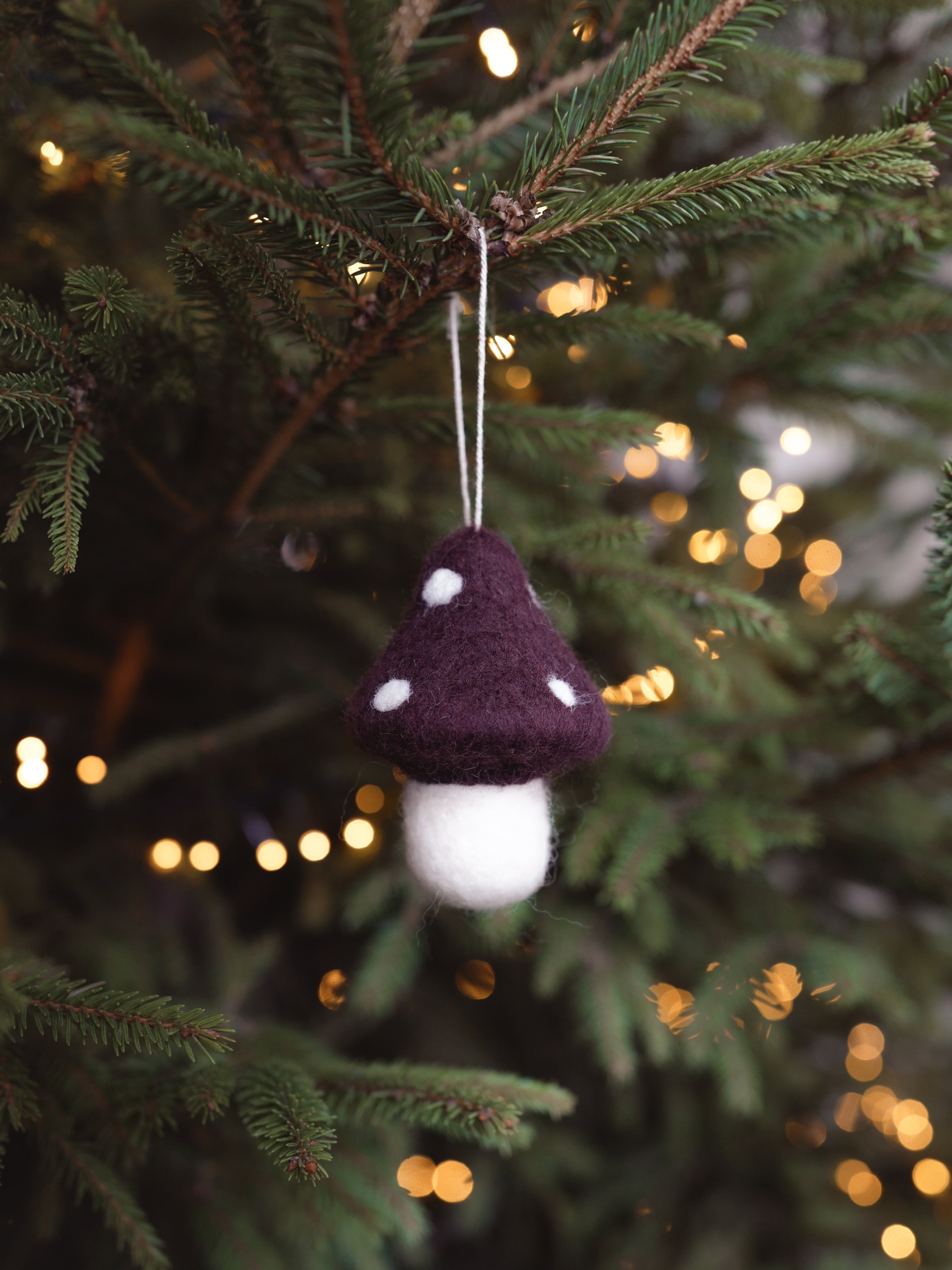 Champignon à suspendre en feutrine - lot de 4