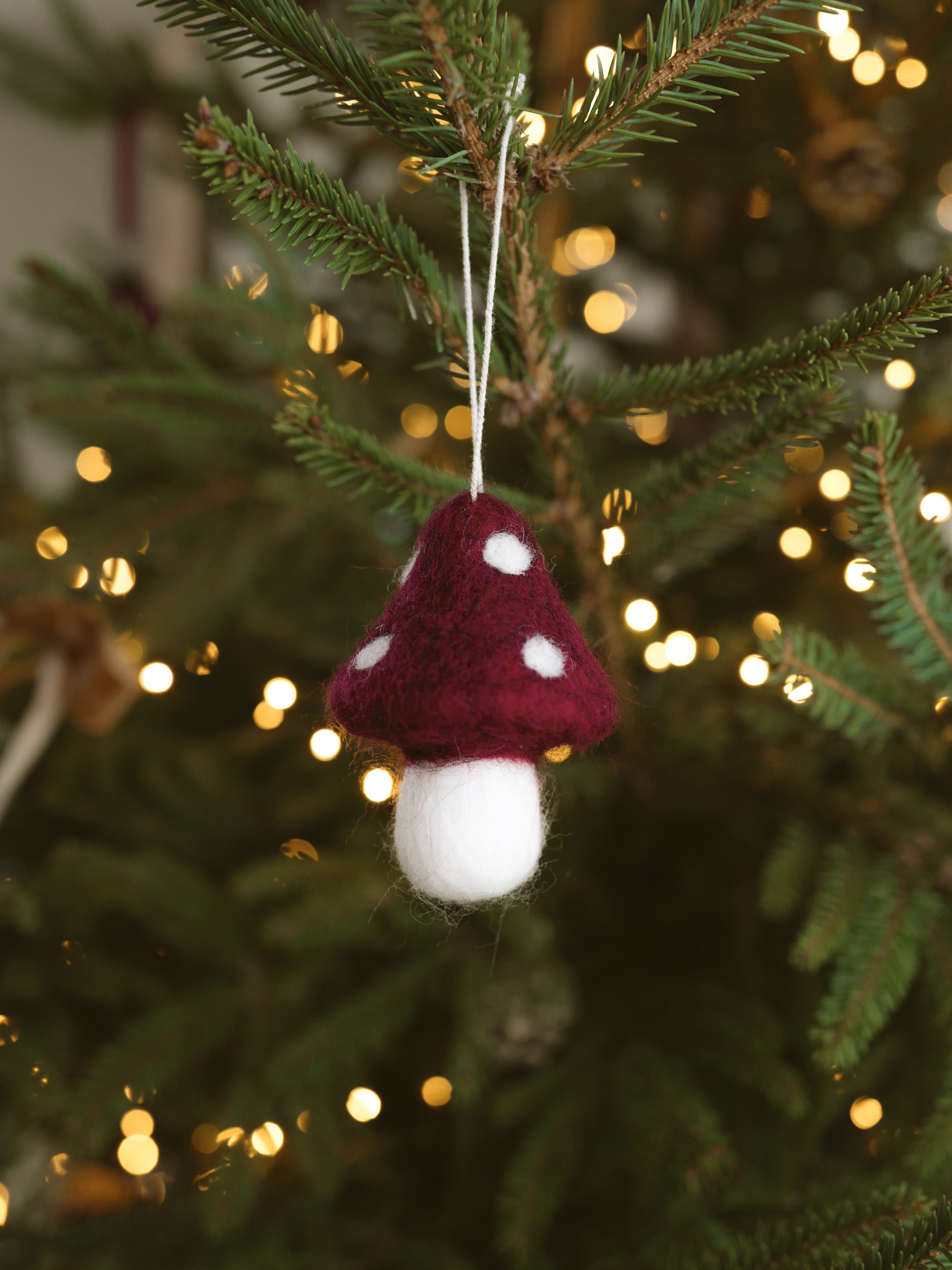 Champignon à suspendre en feutrine - lot de 4