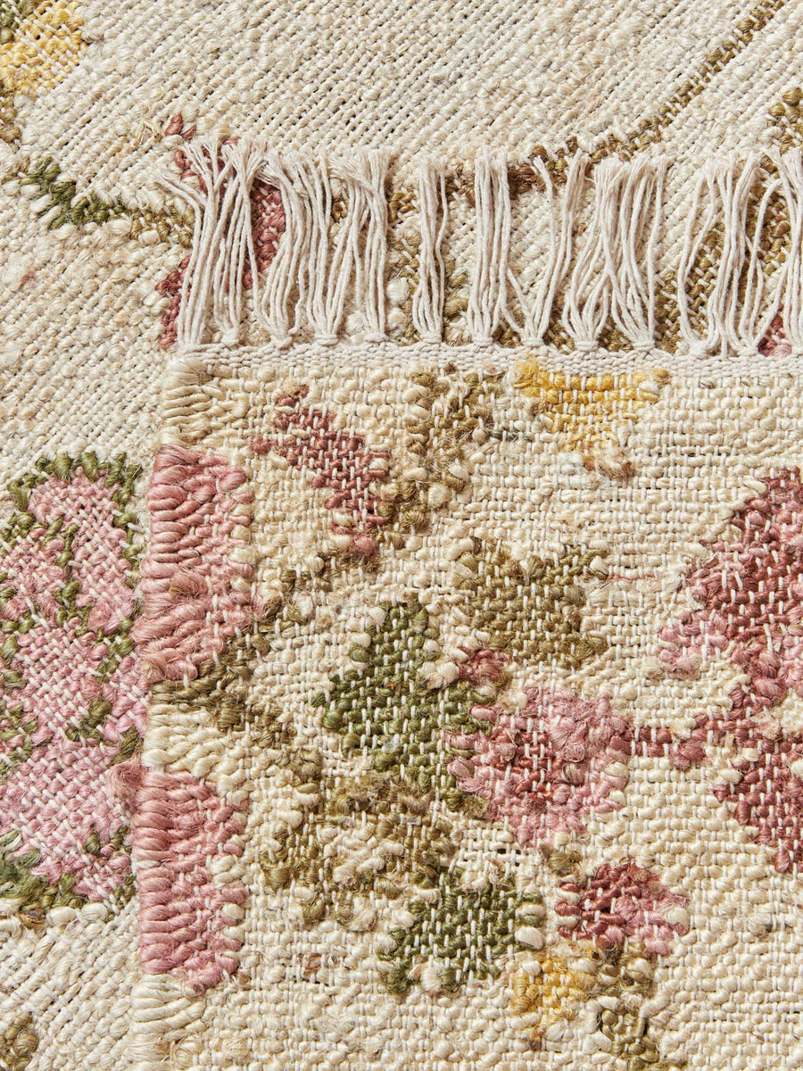 Deladeco - Tapis Kilim Plat Laine Et Coton Avec Franges Bamako - Design - Ethnique - Multicolore - Dimensions: 300 X 200 CM