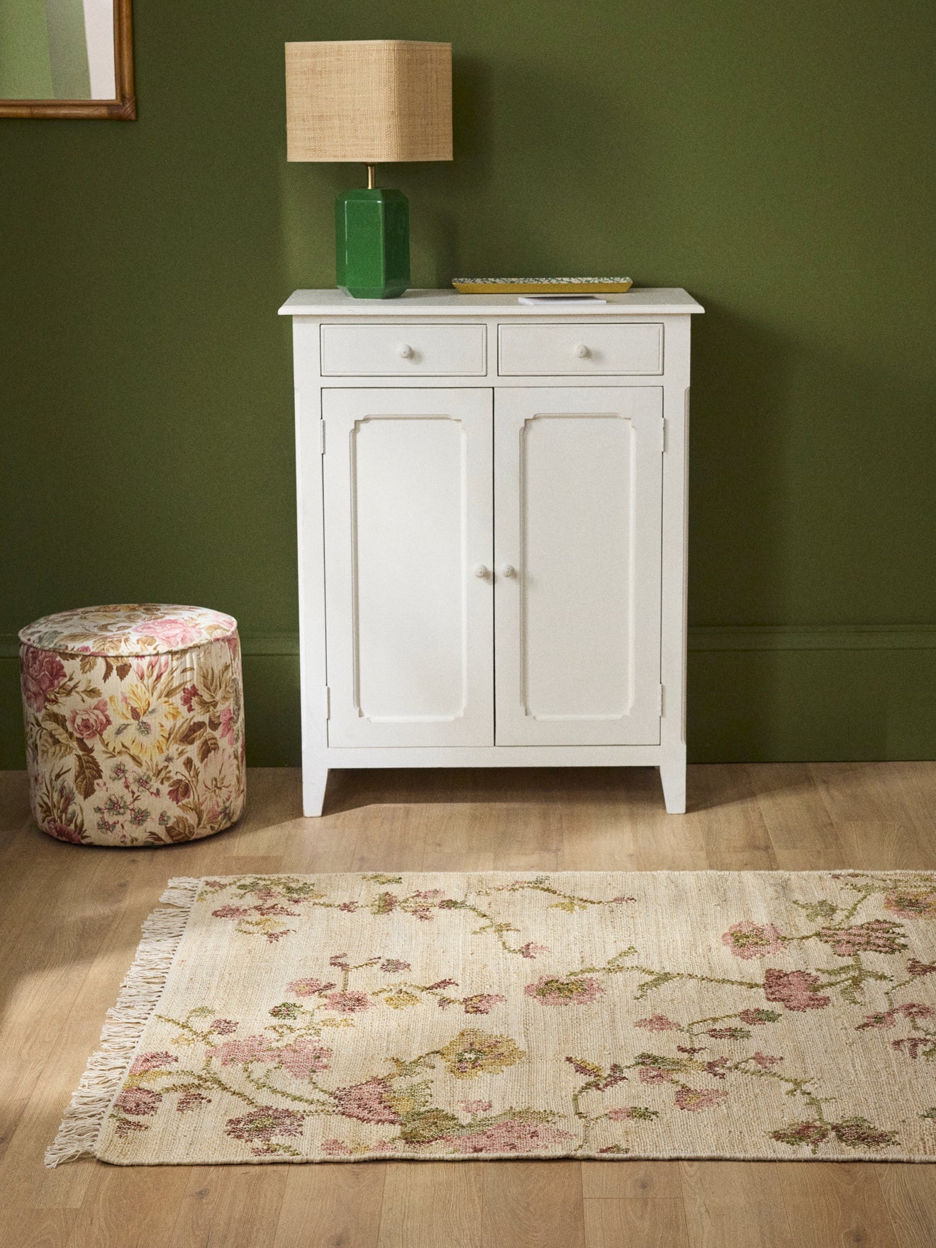 Tapis Romy en jute et coton tissés