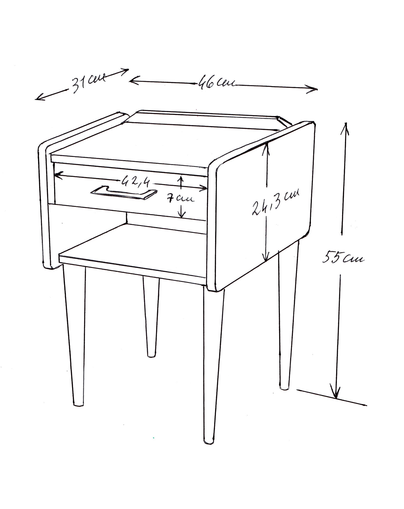 Table de chevet  Rodolphe - Ligne mid-century