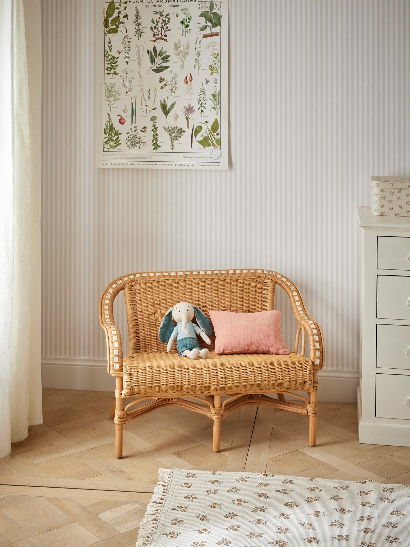 Banquette enfant en rotin Marceau
