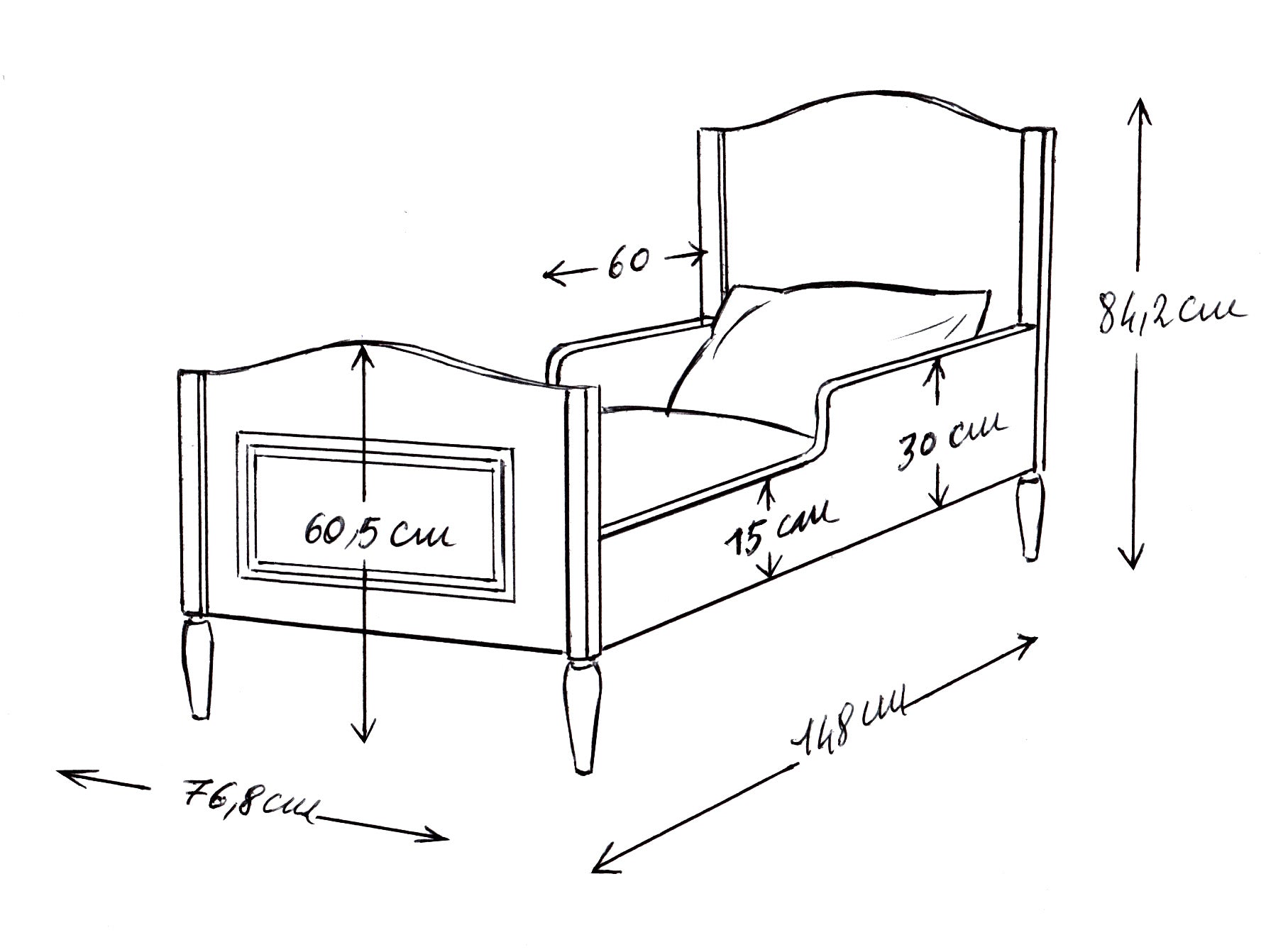 Lit bébé évolutif Léopold bois naturel